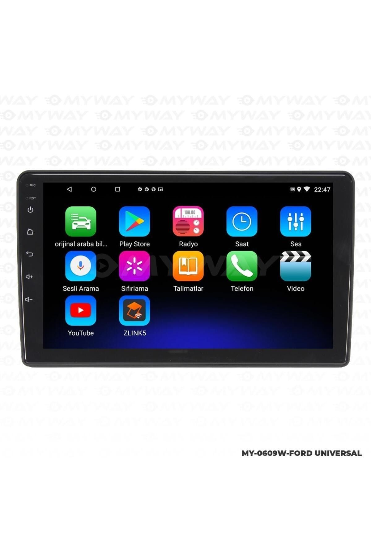 MYWAYY FUSİON ANDROİD 12 MULTİMEDYA CARPLAY 2GB RAM+32GB HDD 2006-2011 NAVİGASYON EKRAN