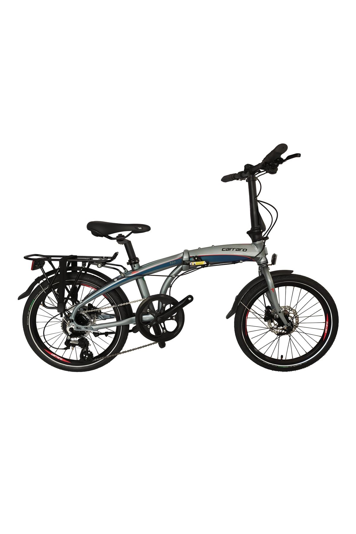 Carraro Flexi 108 HD 20 jant Katlanabilir Bisiklet (Metalik Koyu Gri Koyu Turkuaz)