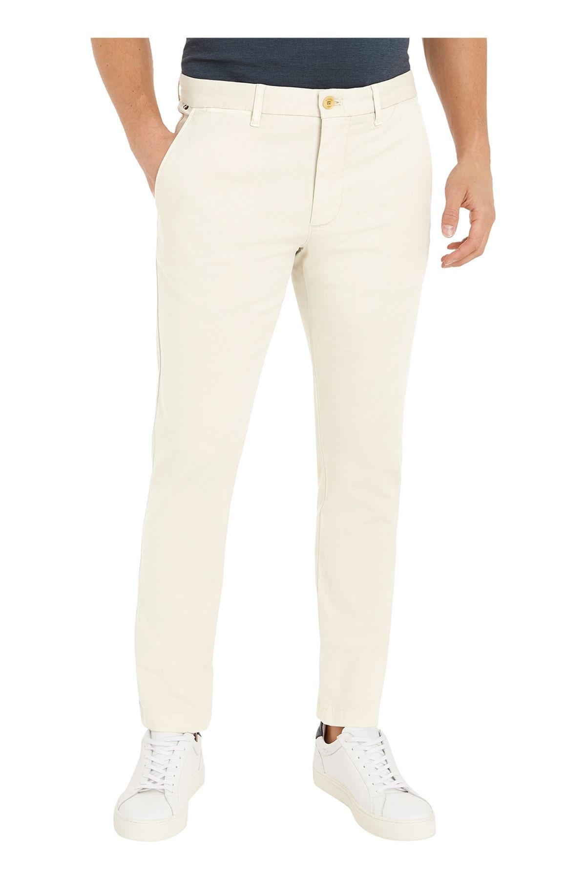 Tommy Hilfiger Normal Bel Normal Paça Slim Fit Beyaz Erkek Pantolon MW0MW32132AEV