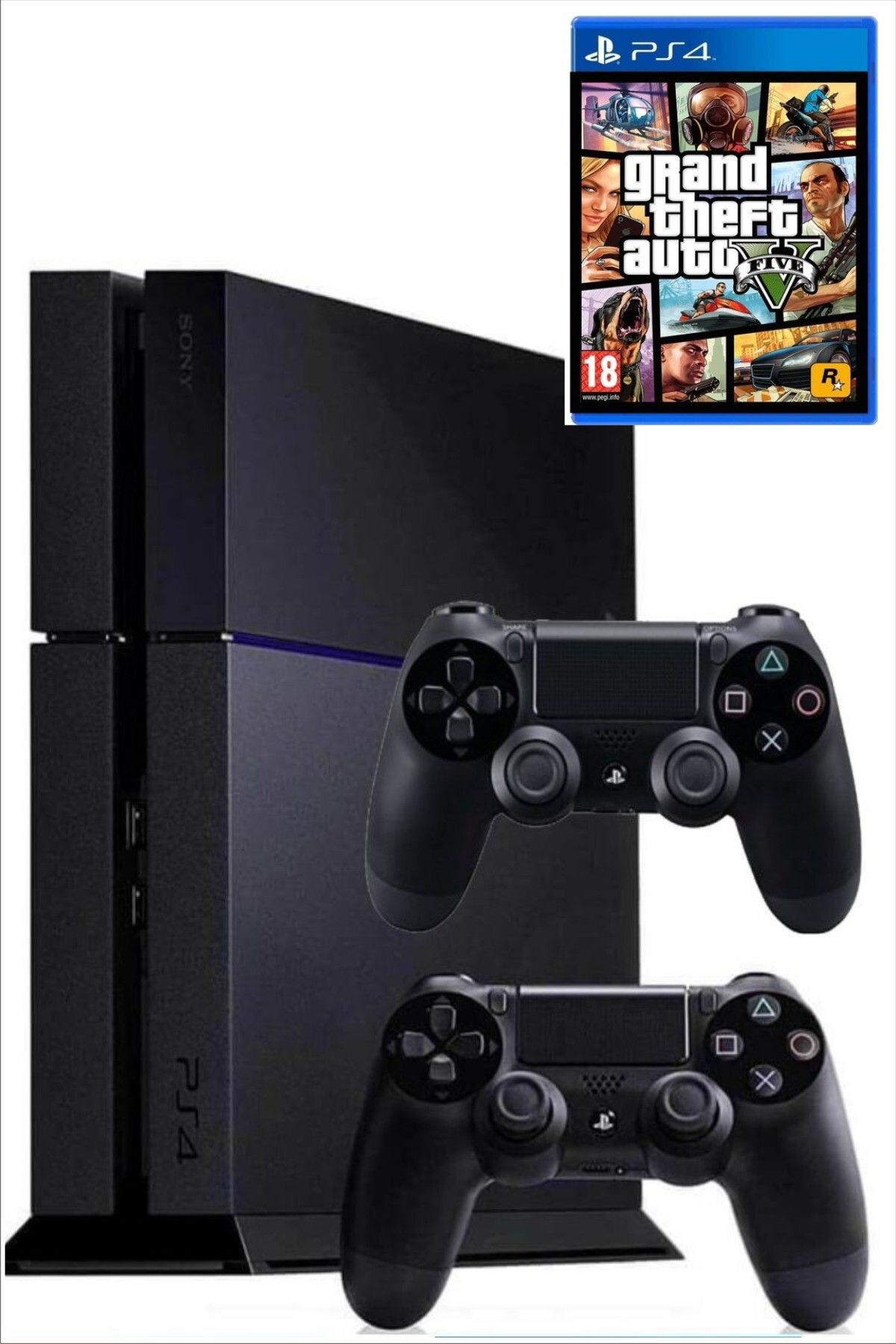 Ps Sony Playstation 4 Fat Kasa 500 Gb +Yenilenmiş + 2. Ps4 Kol + GTA 5 Dahil 15 Dijital Oyun Hediyeli