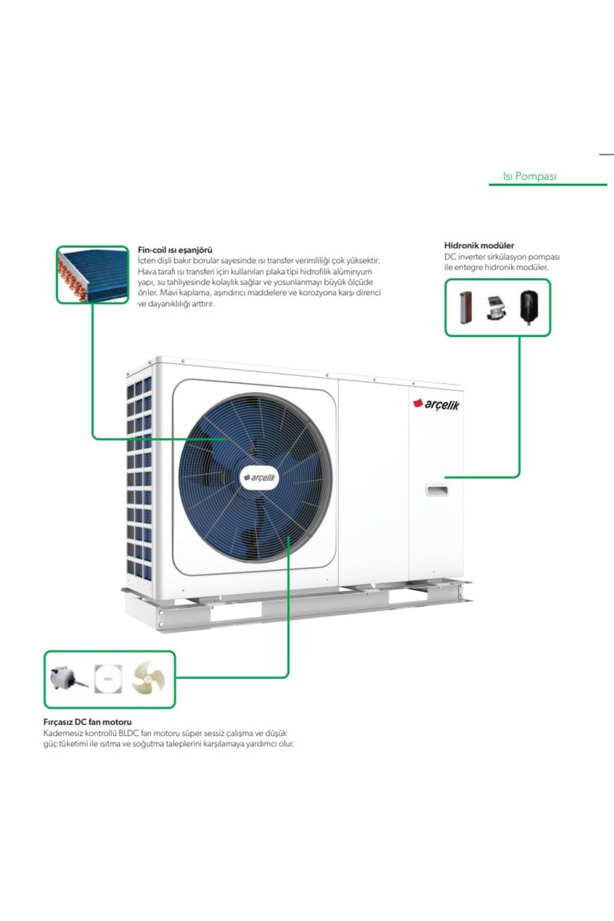 Arçelik 14 Kw Monoblok Inverter Isı Pompası R32 Ahp-mm14