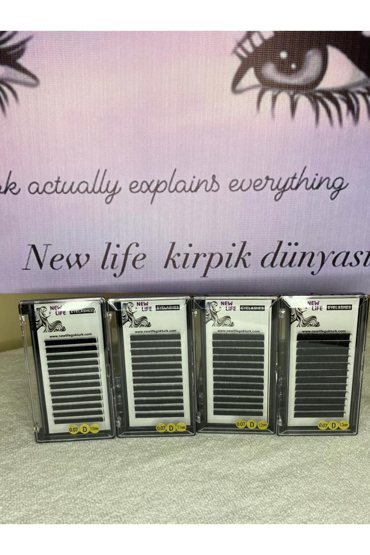 New Life ipek Kirpik Klasik Tekli - D kıvrım 0,07 Kalınlık 10-11-12-13mm uzunluk