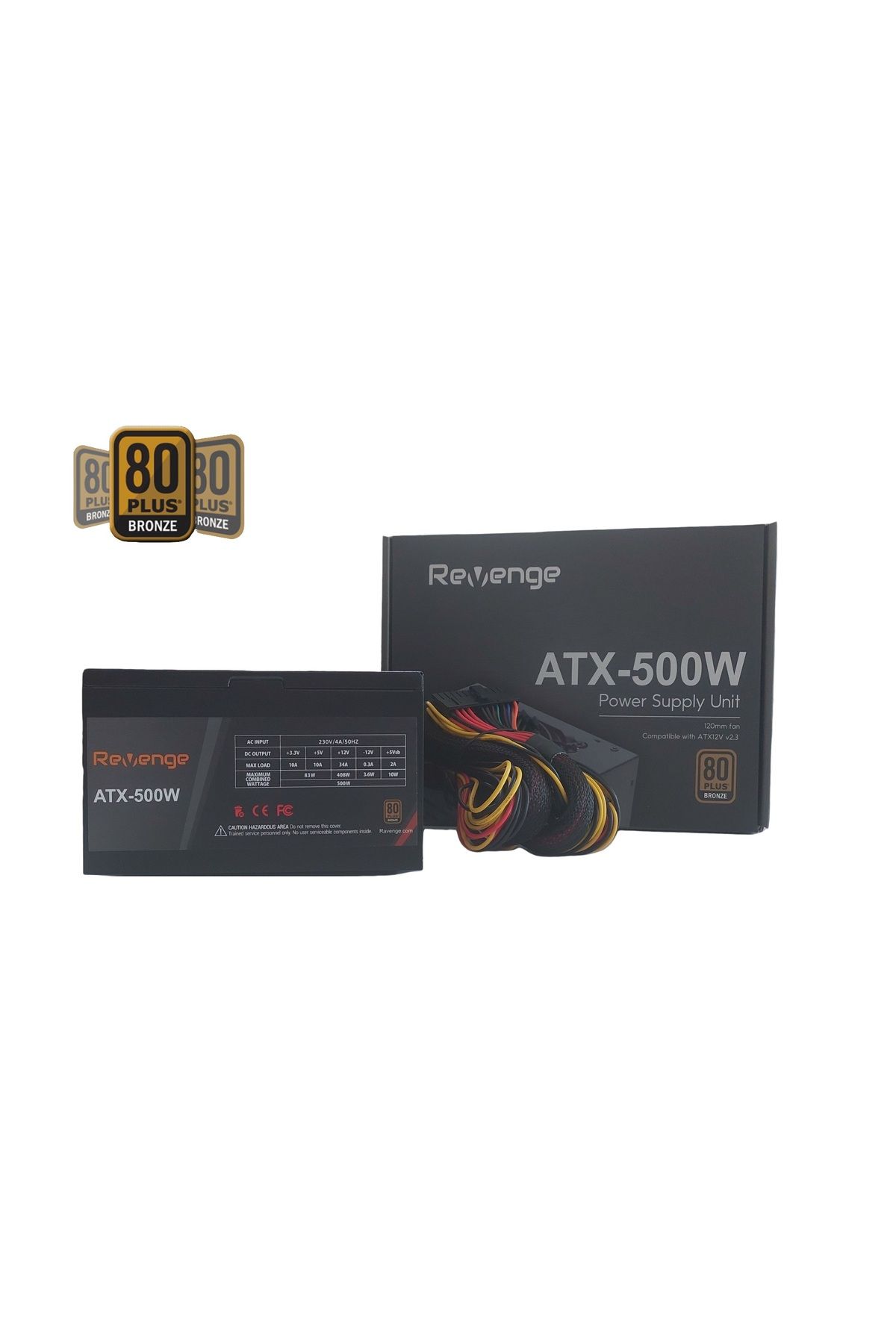 Revenge ATX-500W Power Supply 12cm Fanlı ATX Güç Kaynağı v2.3 80Plus Bronze