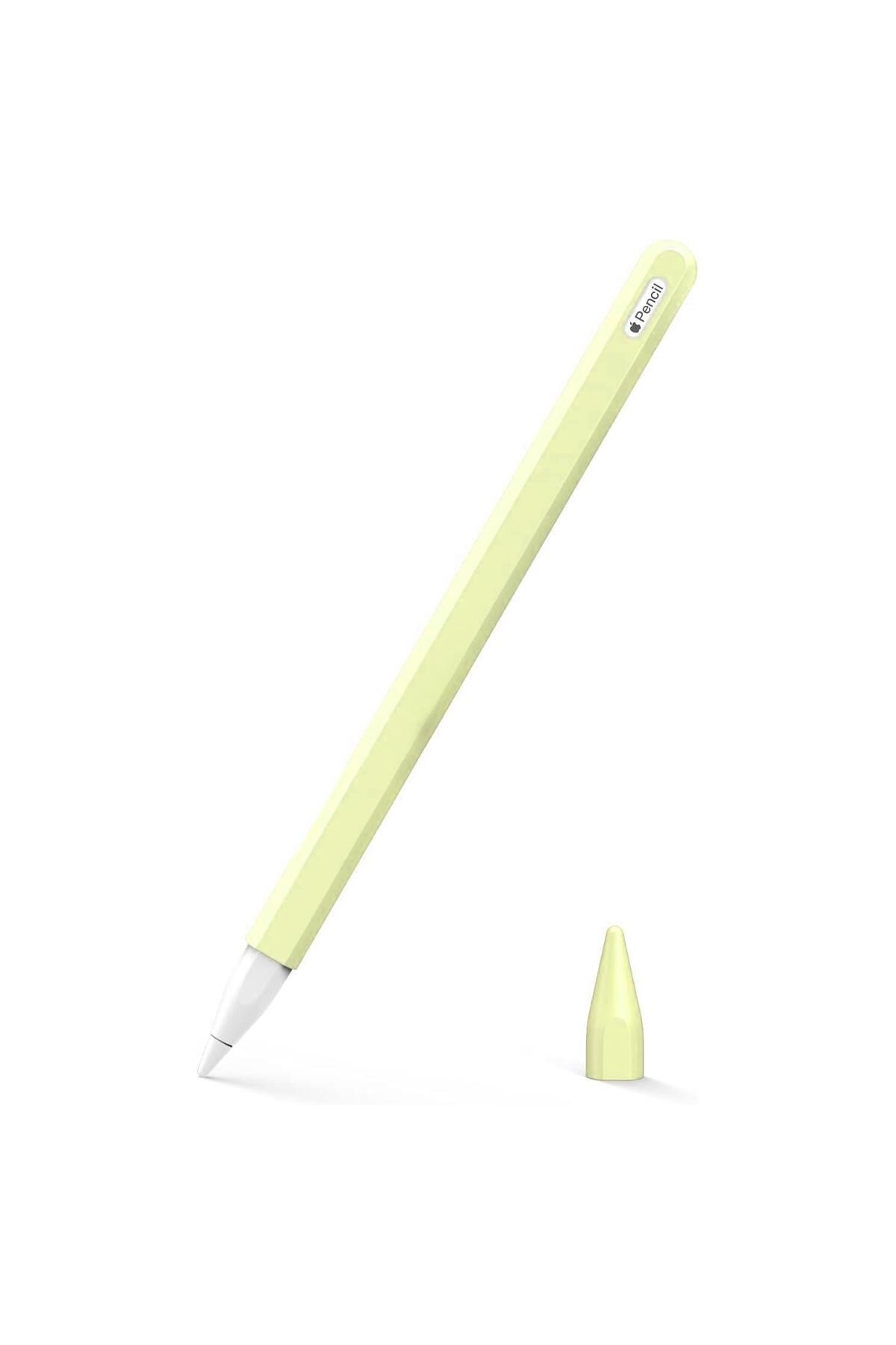 Microsonic Apple Pencil (2. nesil) Kılıf Mat Silikon V2 Açık Sarı