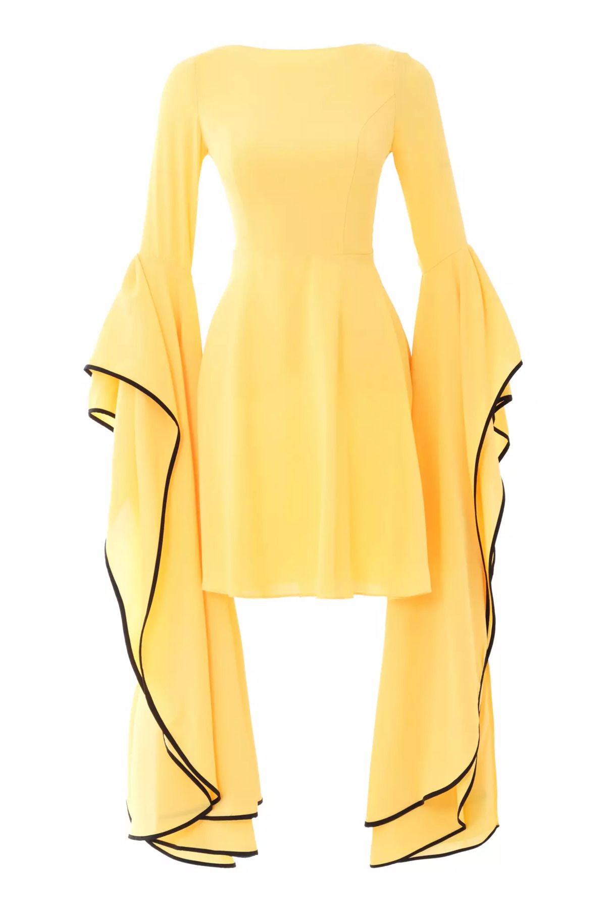Keikei Sarı felisha uzun kol kısa elbise