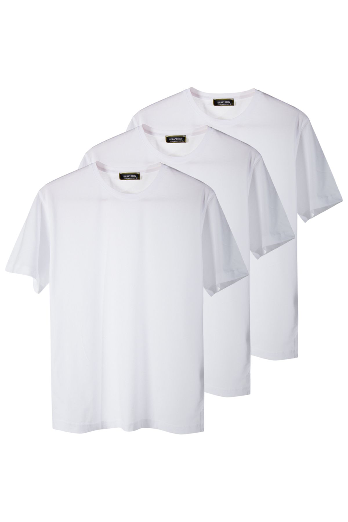Terapi Men 3'li Basic Beyaz Oversize T-shirt Paketi
