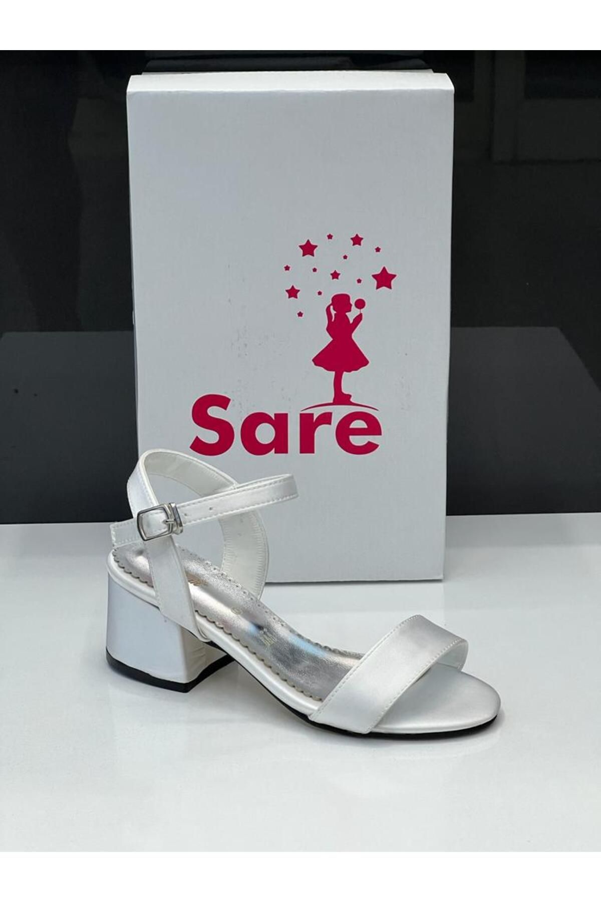 Sare Çocuk Giyim Beyaz Ortopedik Kız Çocuk Açık Abiye Ayakkabı