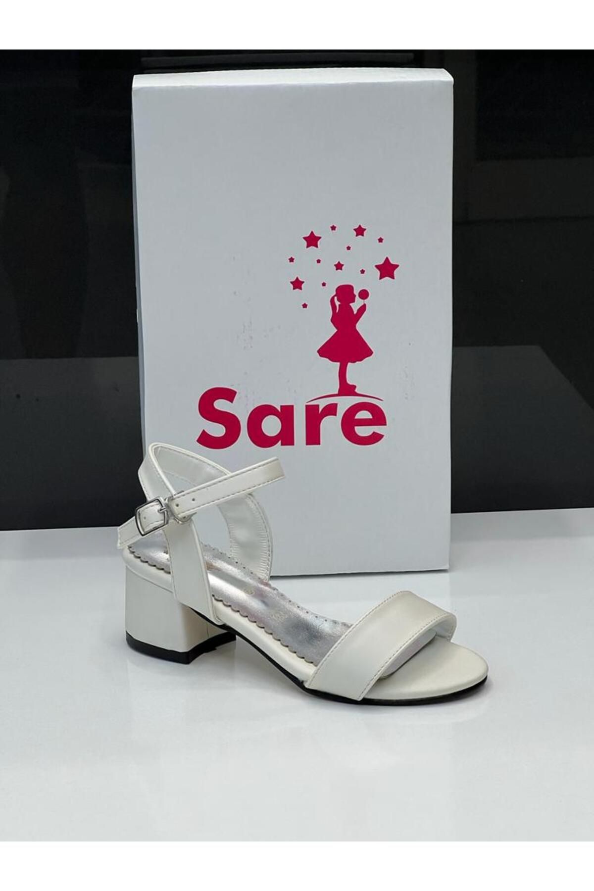 Sare Çocuk Giyim Kırık Beyaz Sedef Ortopedik Kız Çocuk Açık Abiye Ayakkabı