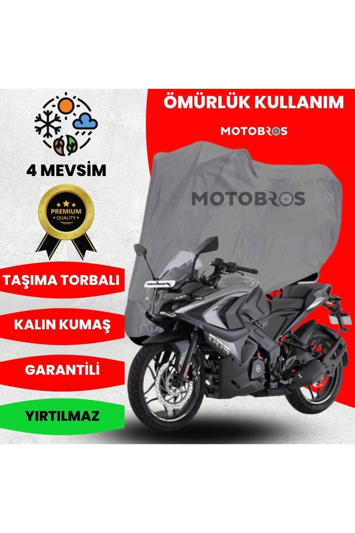 Motobros PULSAR RS 200 MOTOSİKLET BRANDA (EN KALIN) KUMAŞ ÖMÜRLÜK KULLANIM (TOKALI)