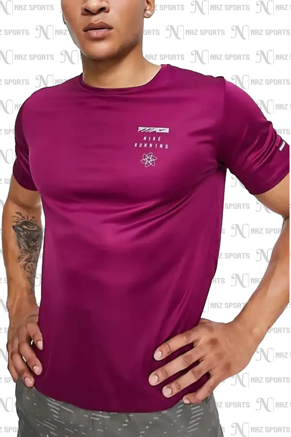 Nike Dri-Fit U.V Running Division Miller Erkek koşu & Antreman Tişörtü
