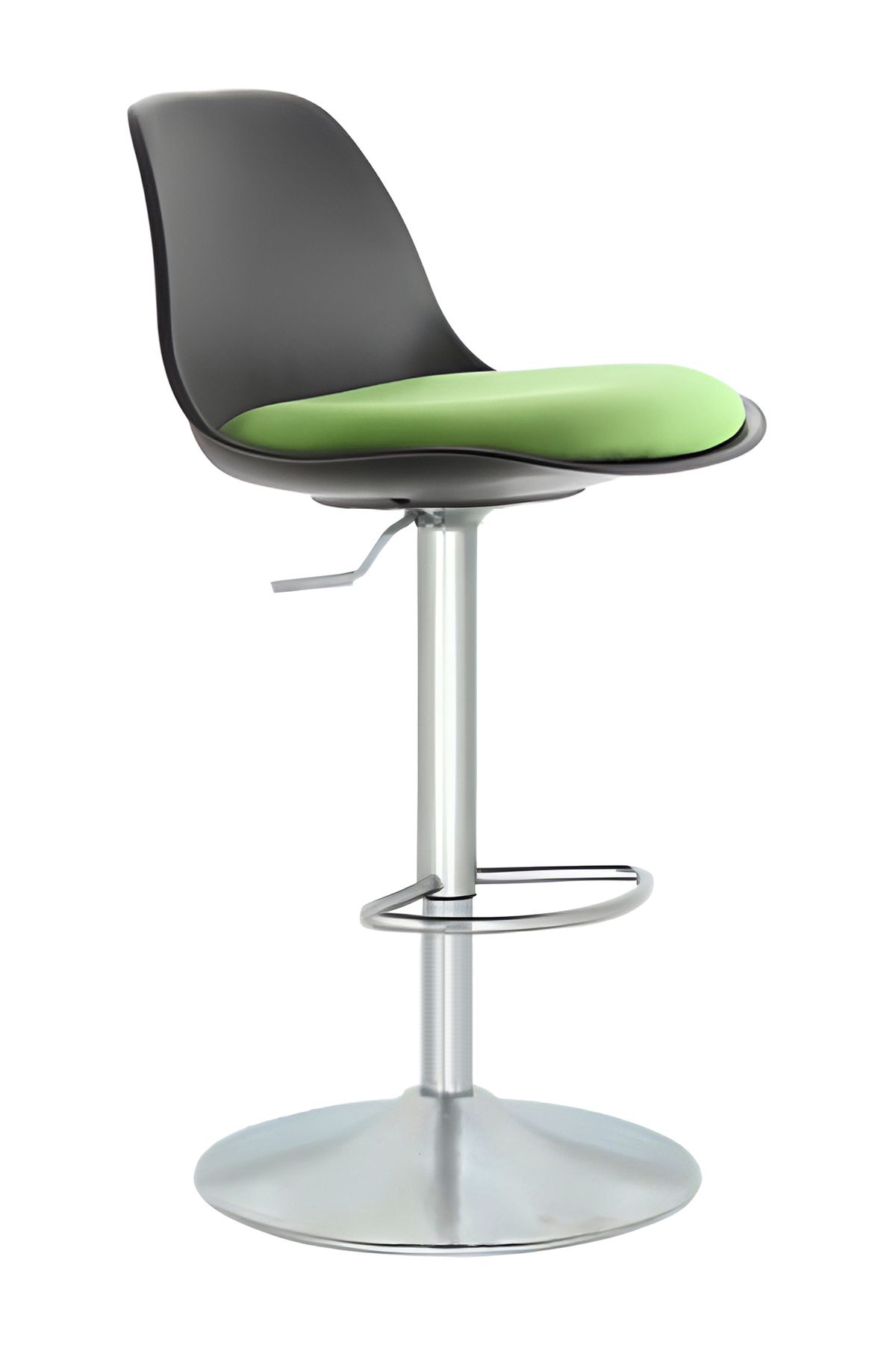 Bürocci Nadya Bar Sandalyesi - Yeşil Deri - Metal Ayaklı Bar Taburesi - 9537s0110