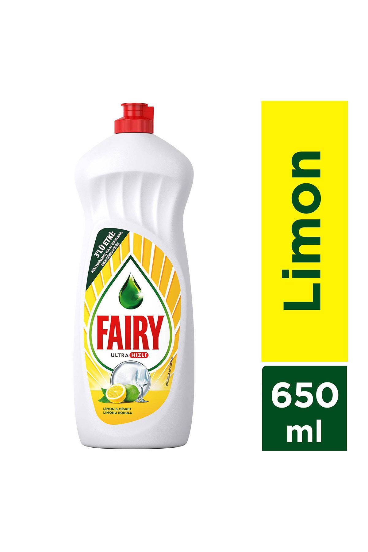 Fairy Temiz & Ferah Sıvı Bulaşık Deterjanı 650 ml Limon Kokulu