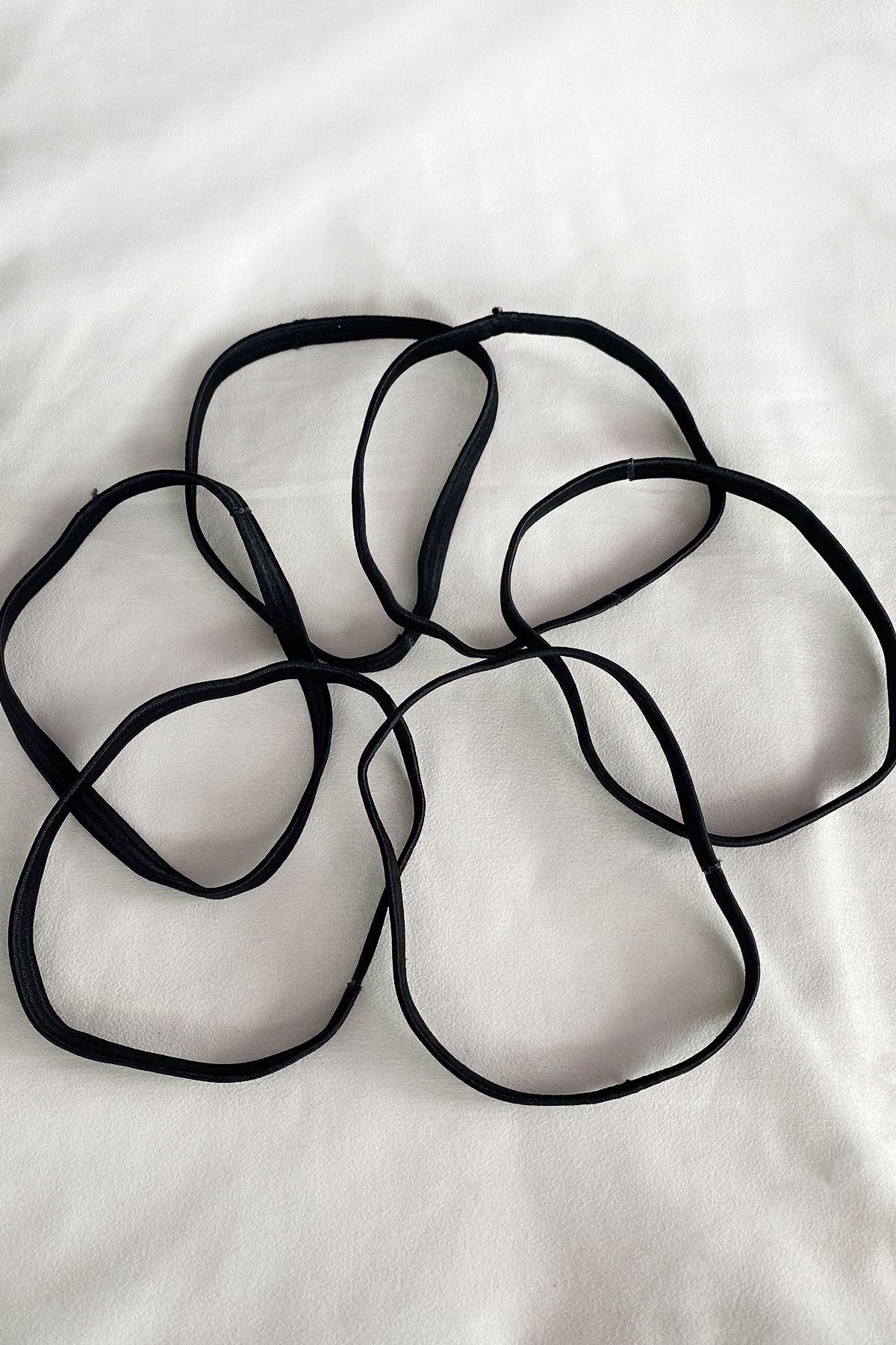 Takıştır Siyah Renk 6'lı Saç Bandı Set (Unisex)