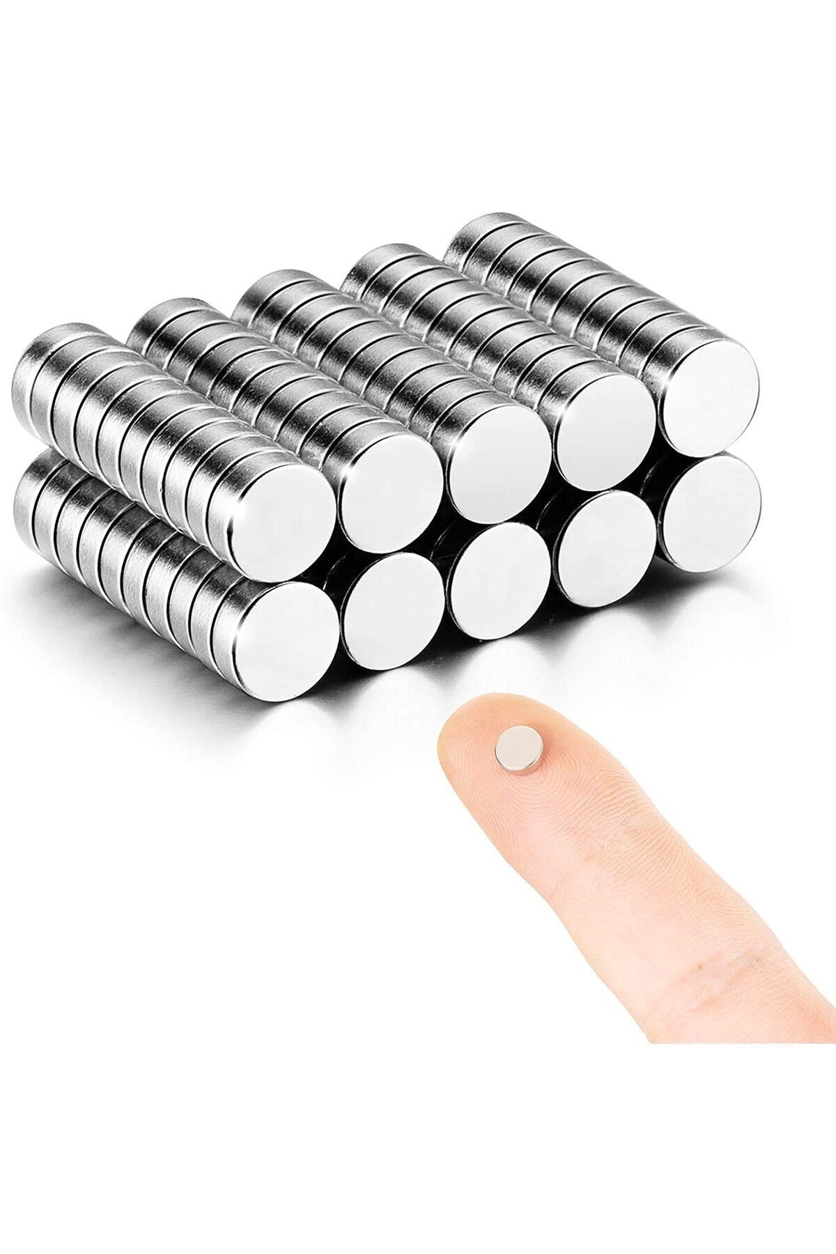 Hdg 100 Adet Çap 6mm X Kalınlık 1mm Yuvarlak Süper Güçlü Neodyum Mıknatıs