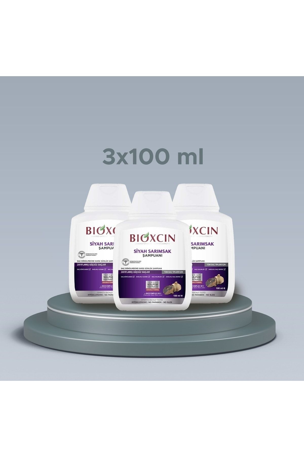 Bioxcin Siyah Sarımsak Şampuanı 3x100 ml Seyahat Boy