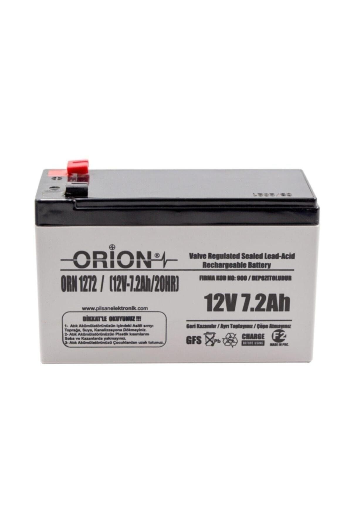 Orion 12v 7.2ah Bakımsız Kuru Akü - T2 Kalın Soket