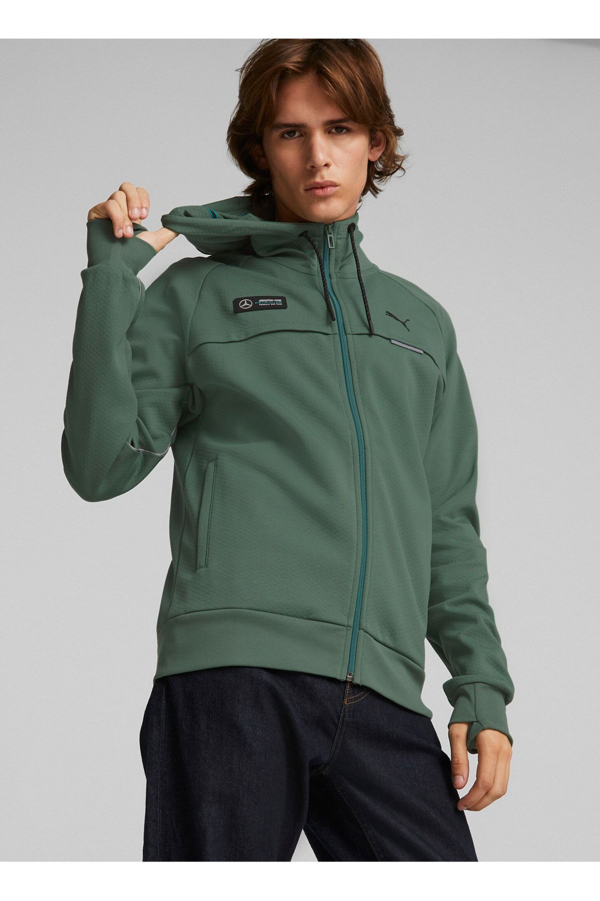 Puma Zip Ceket, L, Yeşil