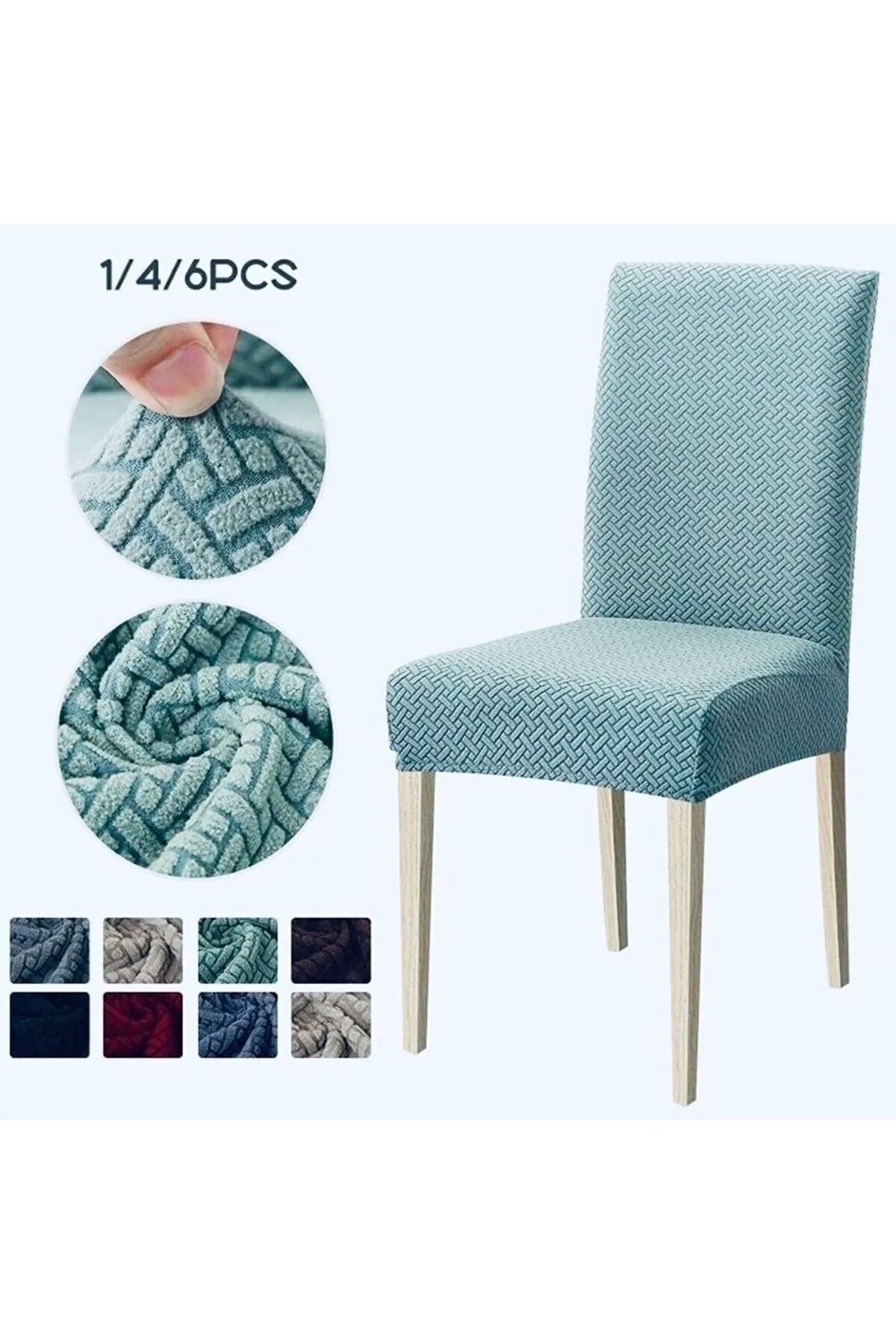 Genel Markalar Likralı Kumaş Hasır-Tuğla Desenli Sandalye Örtüsü, Lastikli, Esnek, kaliteli Sandalye Kılıfı 1 Adet