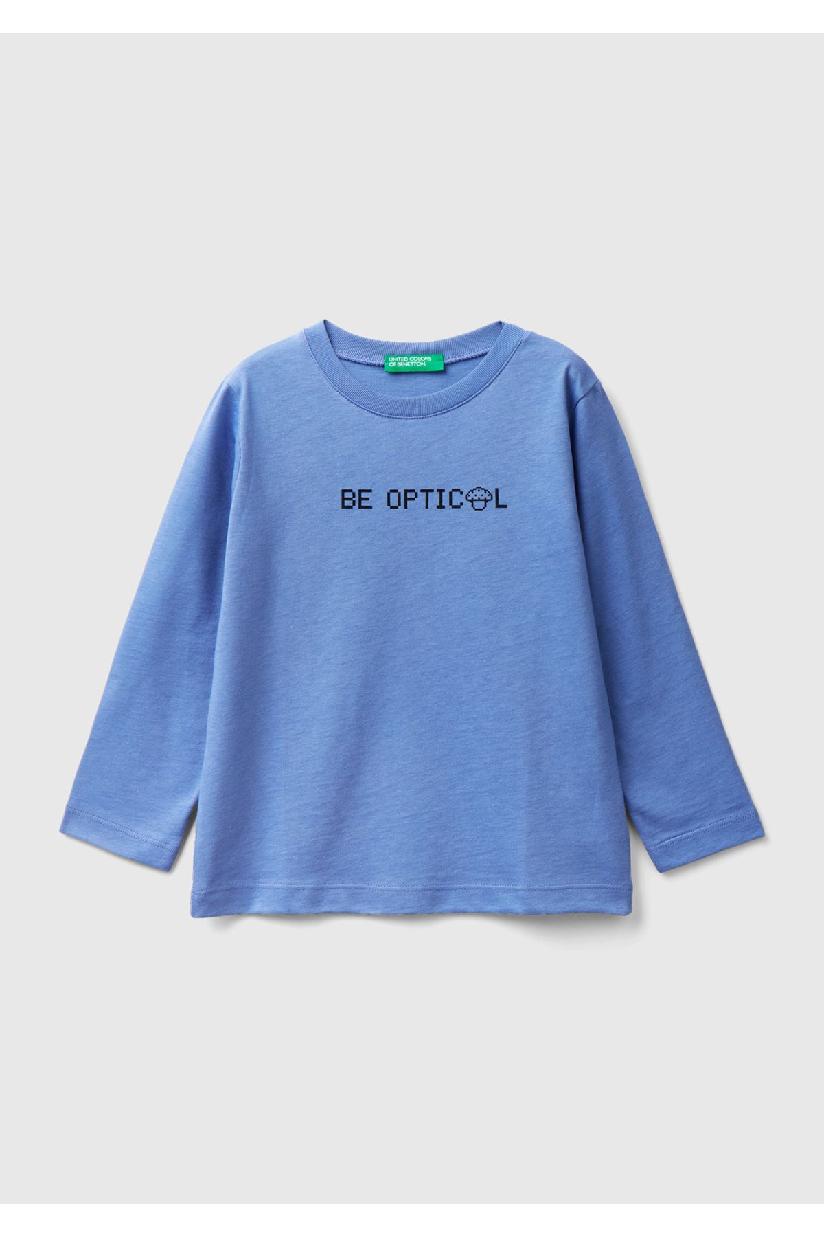 United Colors of Benetton Erkek Çocuk 05N Play Yazılı T-Shirt Havacı Mavi