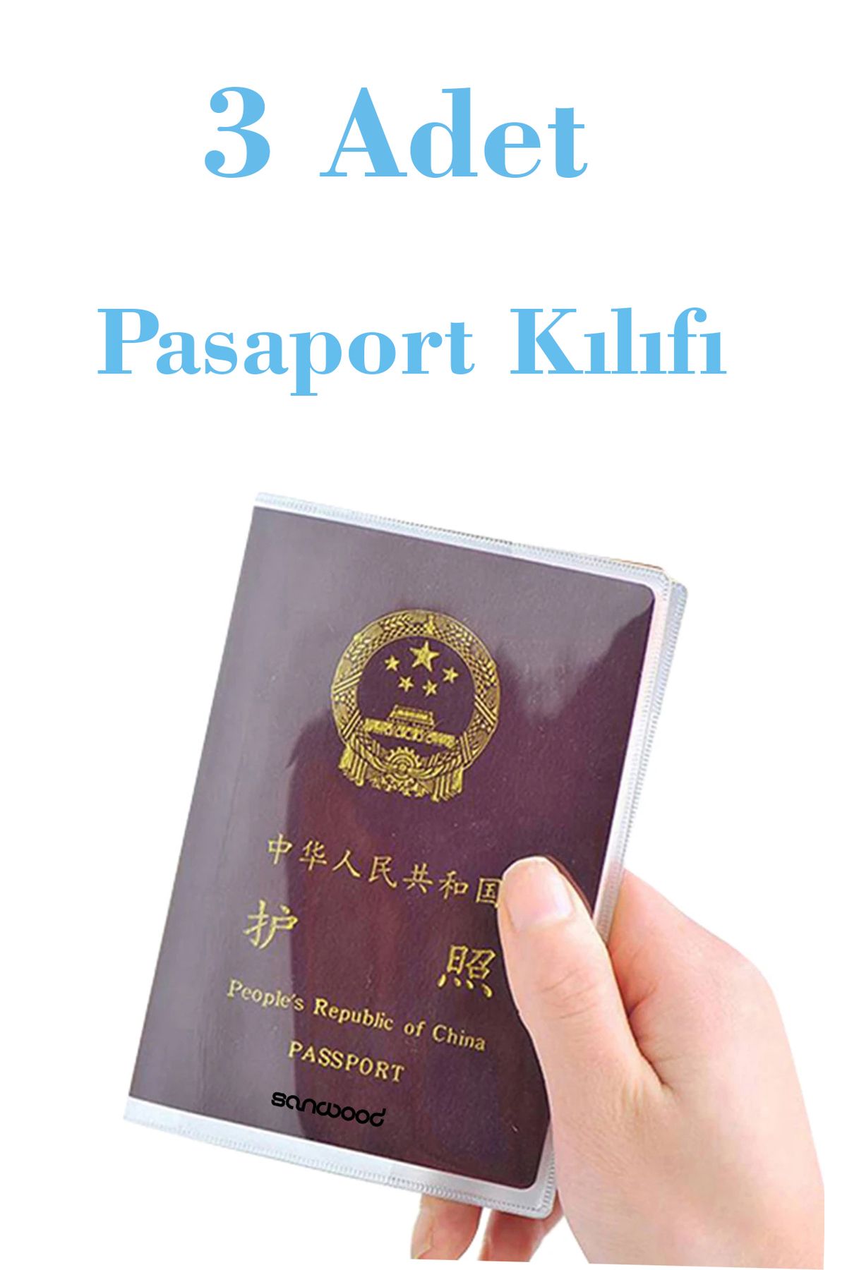İPAX 3 Adet Şeffaf Pasaport Kılıfı Pasaport Koruma Kabı Pasaport Cüzdanı Pasaportluk Her Pasaporta Uygun