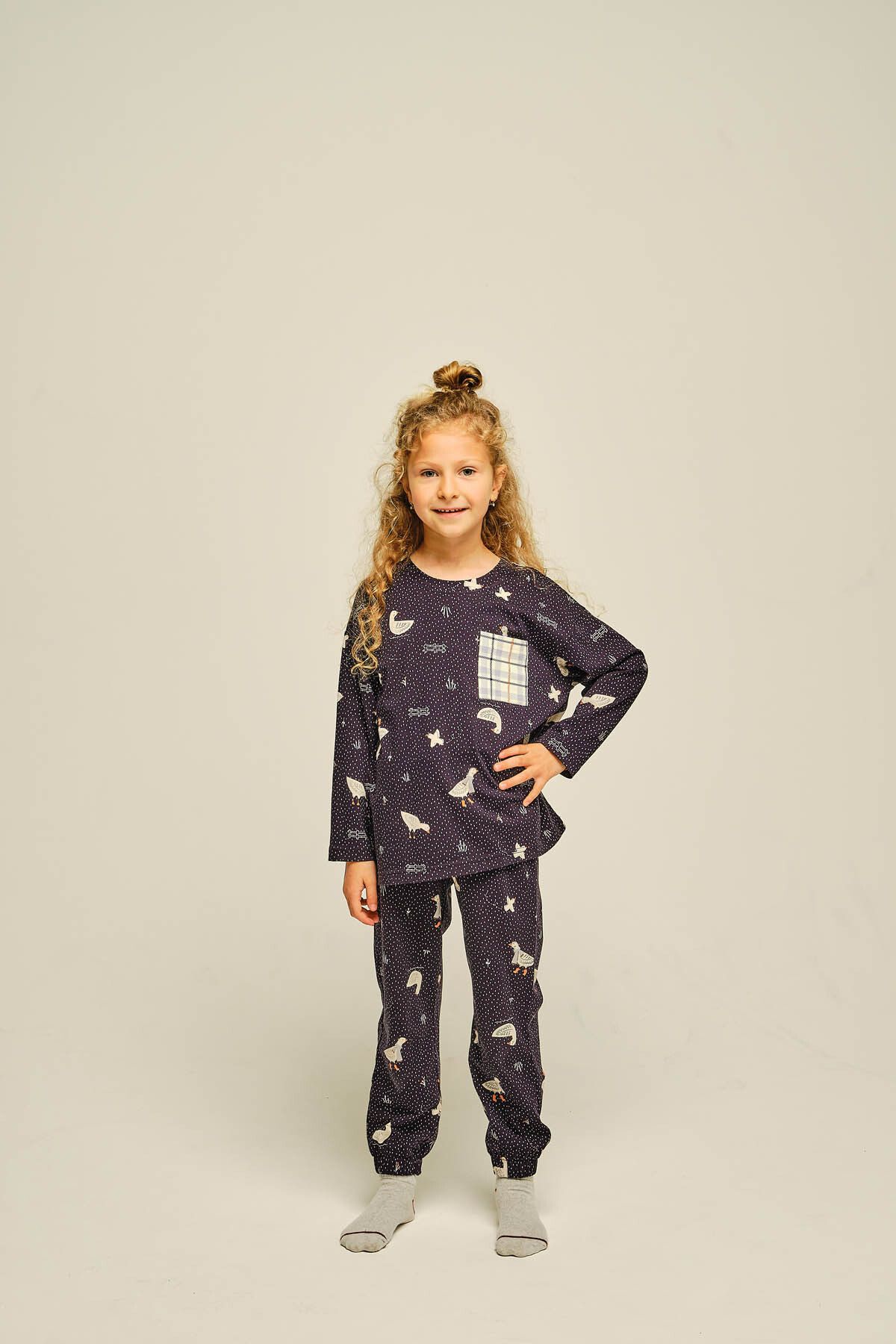 Hays Kız Çocuk Pamuklu Uzun Kollu Pijama Takımı