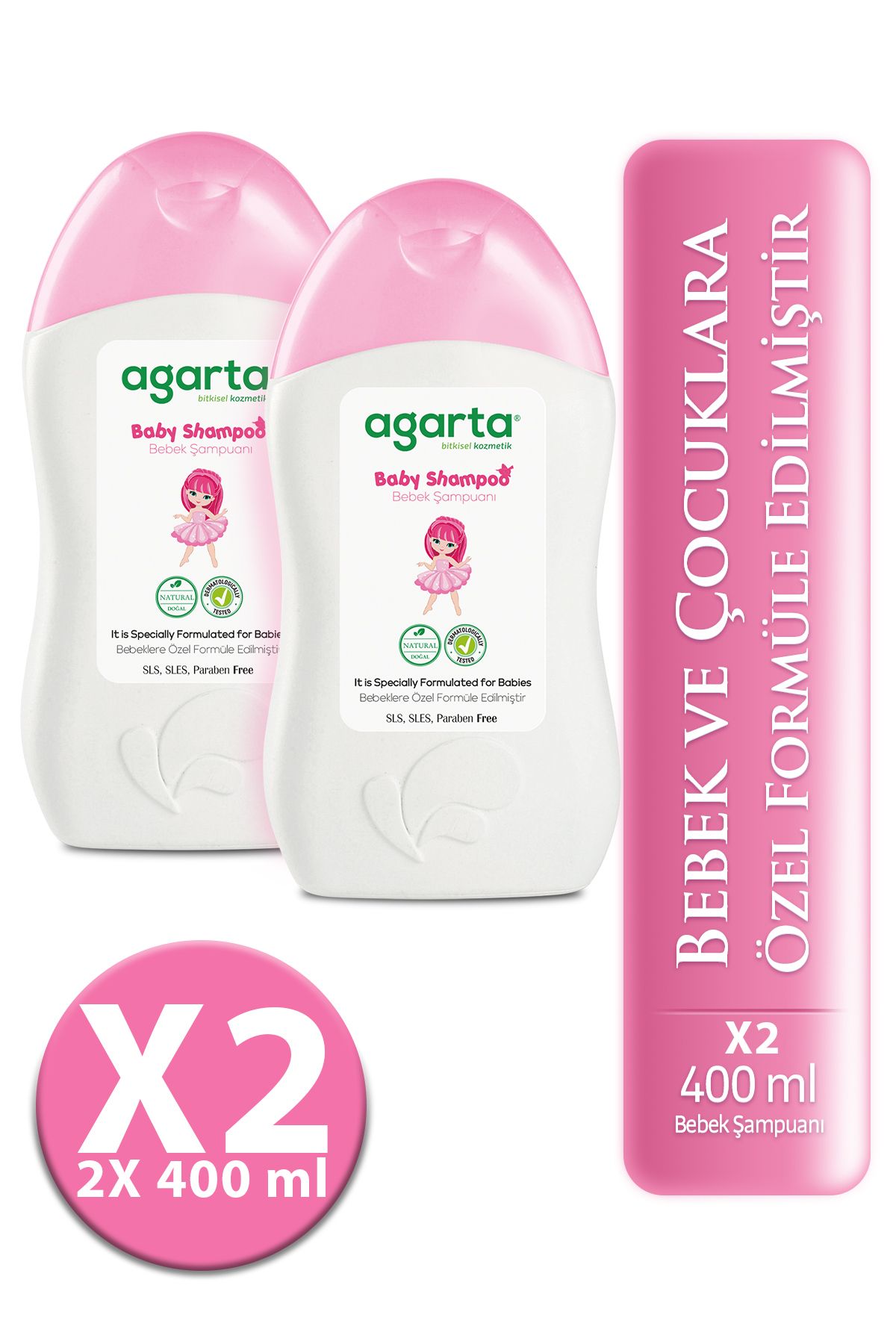 Agarta Doğal Şampuan Kız Çocuklarına Özel Bakım 400 Ml X 2 Adet
