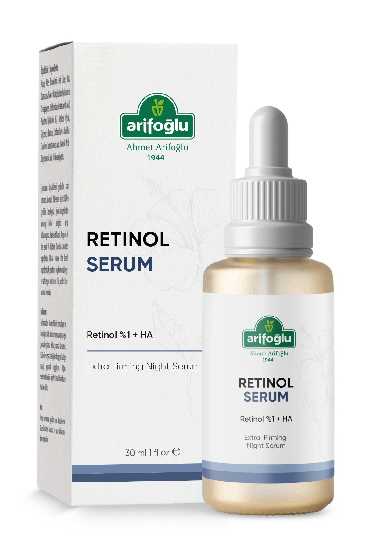 Arifoğlu Kırışıklık Karşıtı, Onarıcı Retinol (A Vitamini) Sıkılaştıcı Gece Serumu 30 ml Retinol %1+H