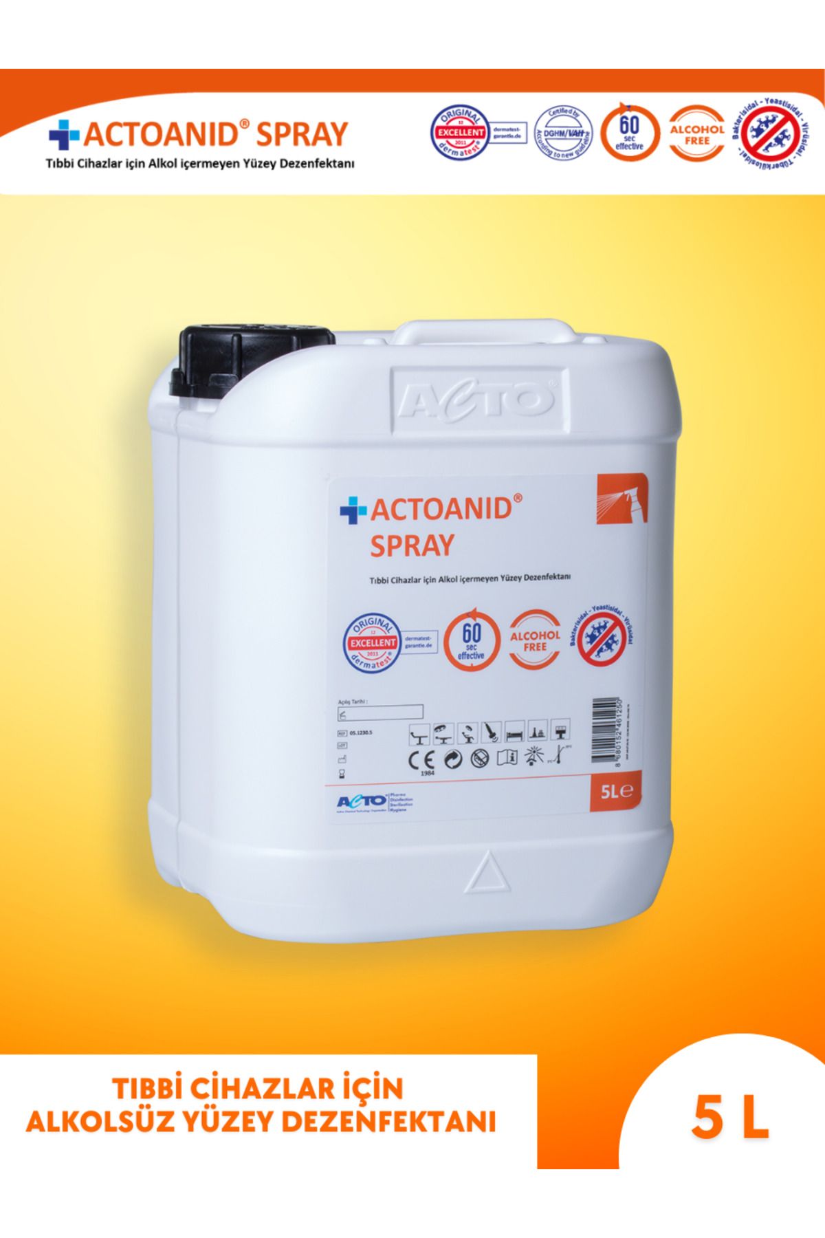 Acto Anıd® Spray 5 Litre | Alkol Içermeyen Yüzey Dezenfektanı