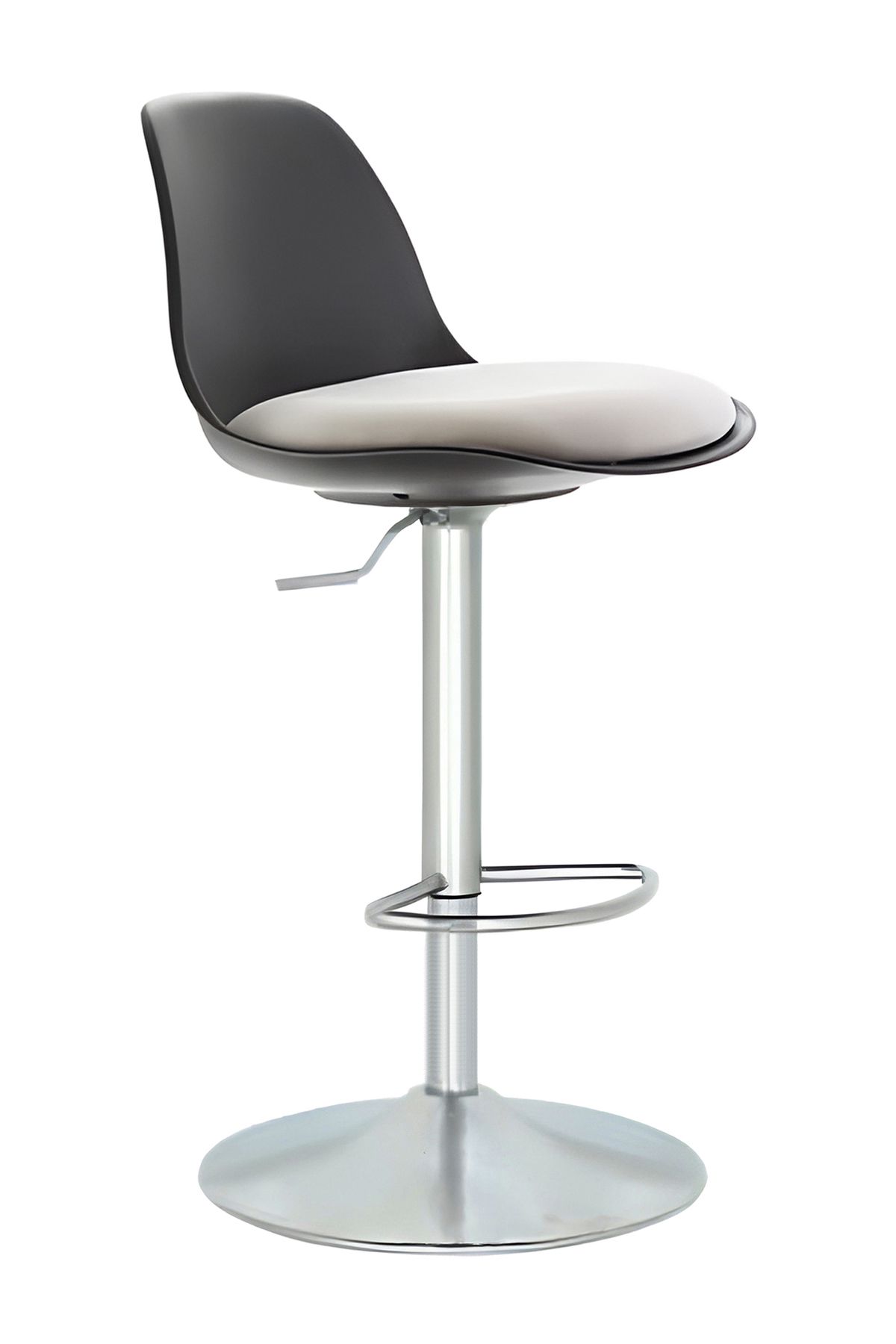 Bürocci Nadya Bar Sandalyesi - Beyaz Deri - Metal Ayaklı Bar Taburesi - 9537s0109