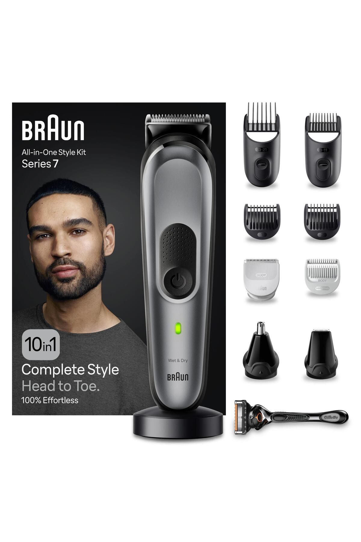 Braun Series 7 MGK7420 Hepsi Bir Arada Şekillendirme Seti, 10’u 1 Arada Erkek Bakım Kiti