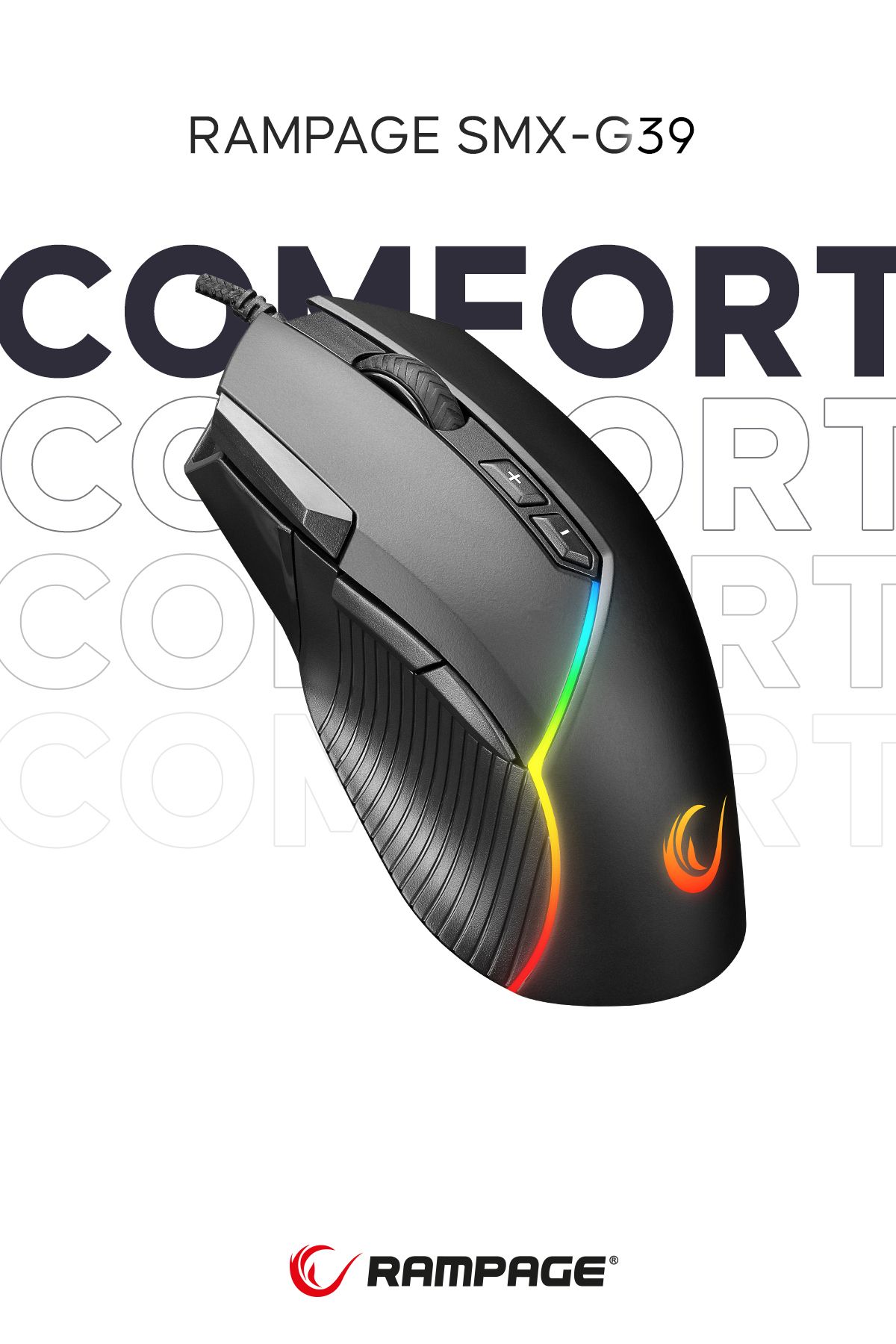Rampage Smx-g39 Comfort Usb 8 Makro+extra Atış Tuşlu 7200dpi Rgb Ledli Gaming Oyuncu Mouse