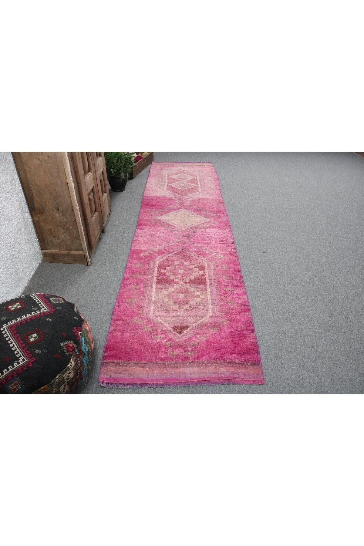 Kayra Export Antik Halı, Pempe Zemin Halı, Mutfak Halı, Türk Halı, Merdiven Halı, 85x334 cm Yolluk Halı