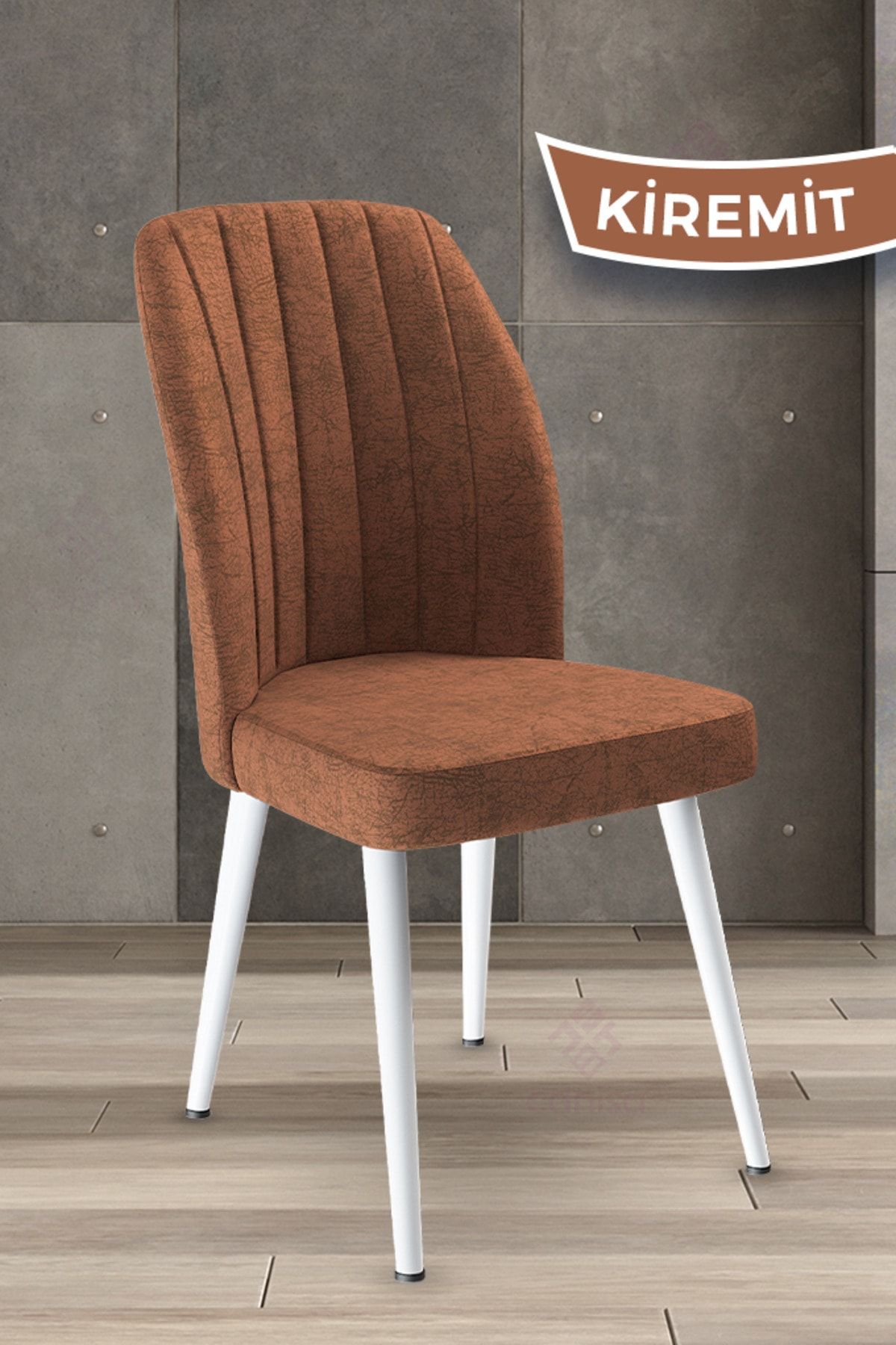 Canisa Concept Platinum Serisi Üst Kalite Mutfak Sandalyesi Metal Beyaz Iskeletli 1 Adet Kiremit Sandalye