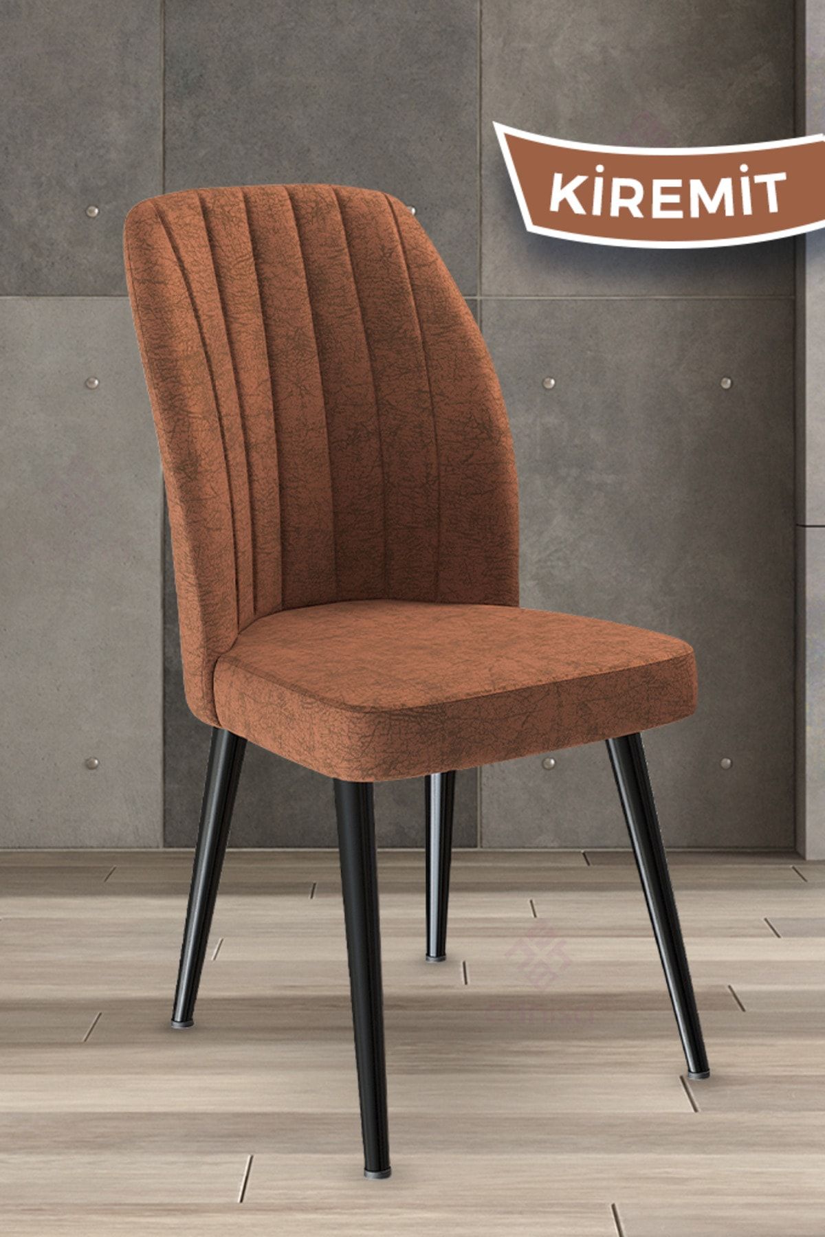 Canisa Concept Platinum Serisi Üst Kalite Mutfak Sandalyesi Metal Kahverengi Iskeletli 1 Adet Kiremit Sandalye