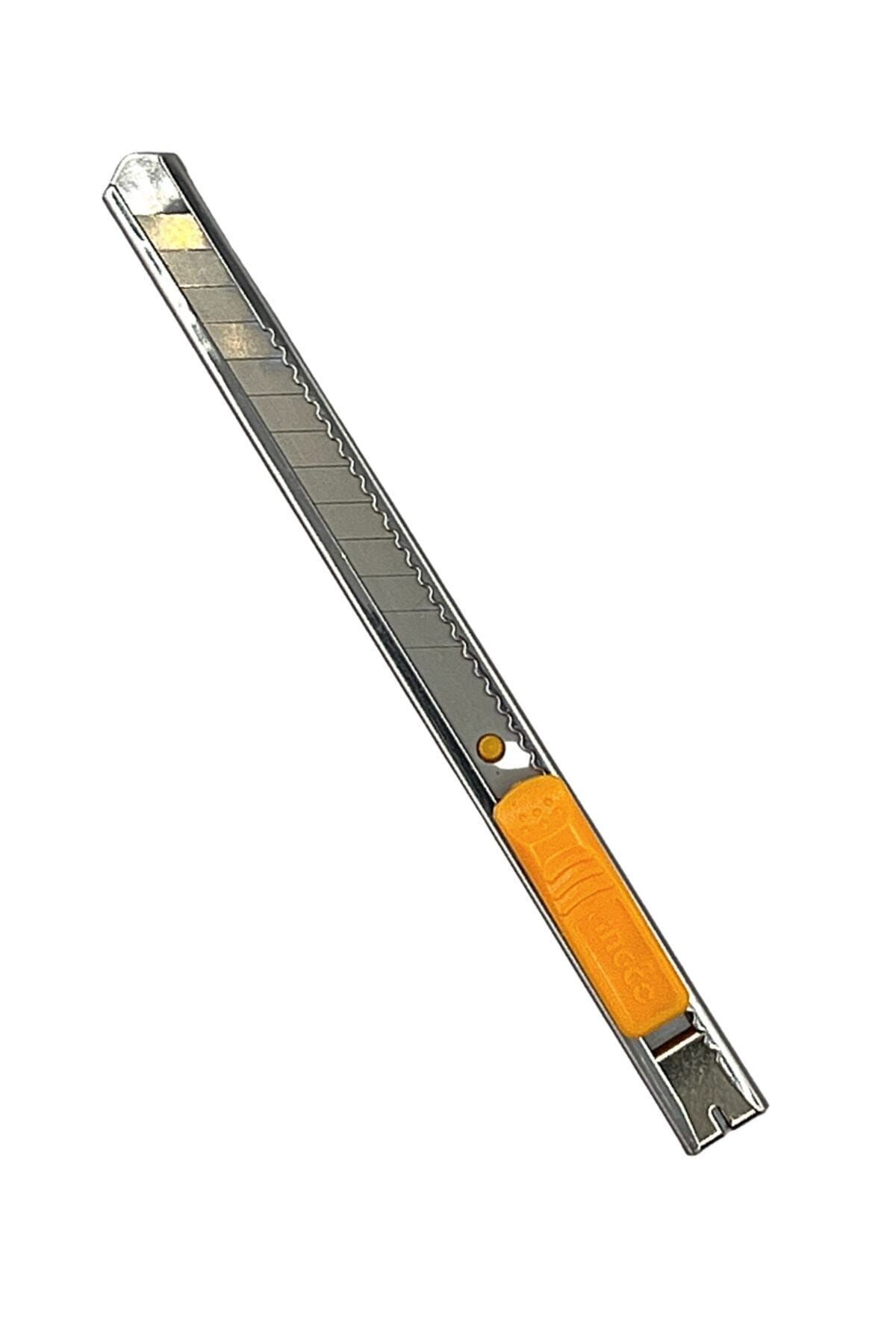 KL HOME Snap-off Bıçak Ince Cep Tip Metal Maket Bıçağı Falçata 9x80 Mm