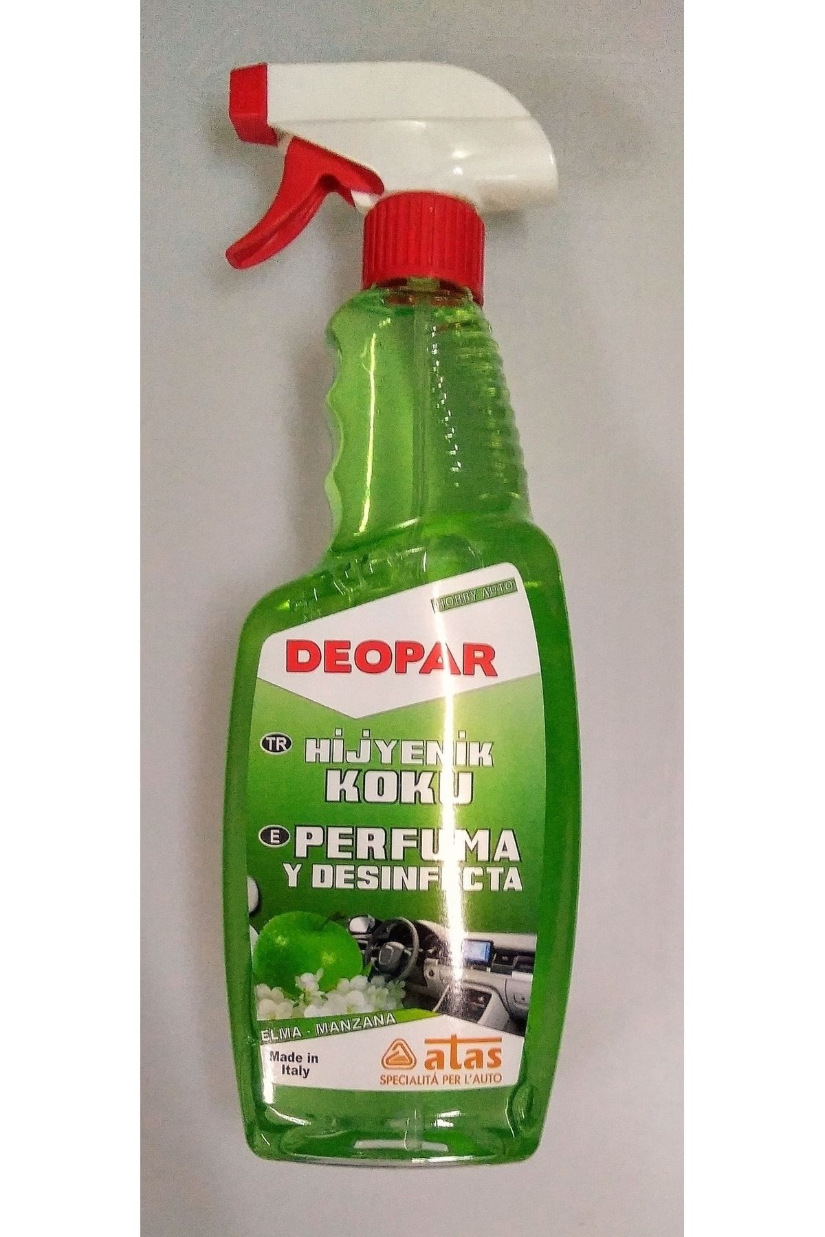 İtalyan ATAS Deopar Hijyenik Parfüm Yeşil Elma 750ml Araç Içinde Ve Her Yüzeyde Hijyenik Dezenfektan Parfüm