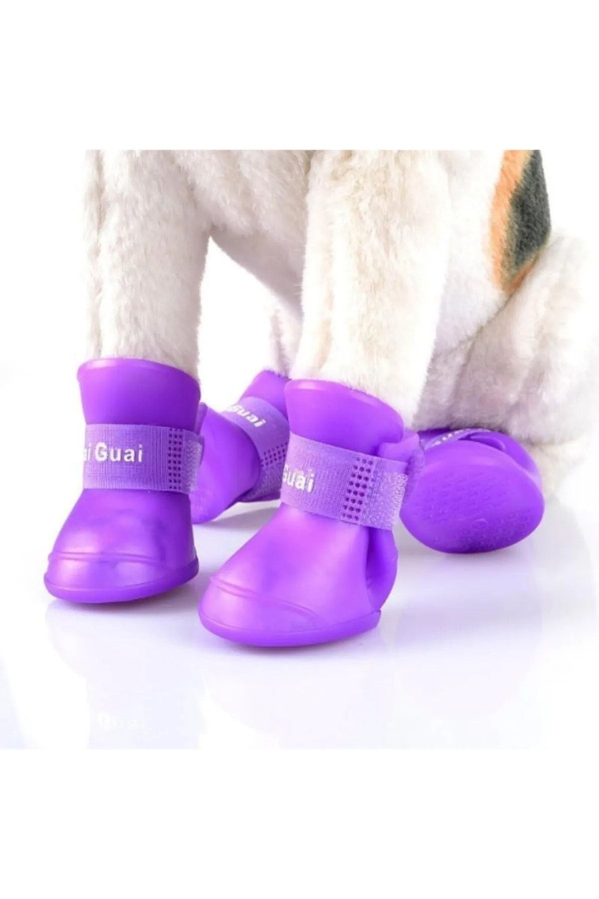 hayhall Silikon Kedi Köpek Ayakkabısı, Cırt Cırtlı Pati Ayakkabısı M Beden Mavi