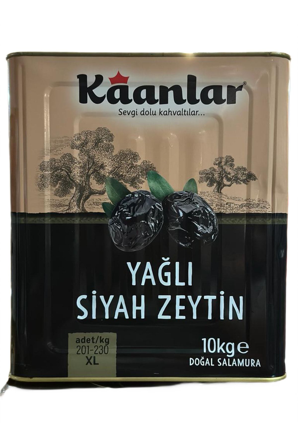 Kaanlar Doğal Yağlı Sele Siyah Zeytin Premium 10 Kg ( 201-230)