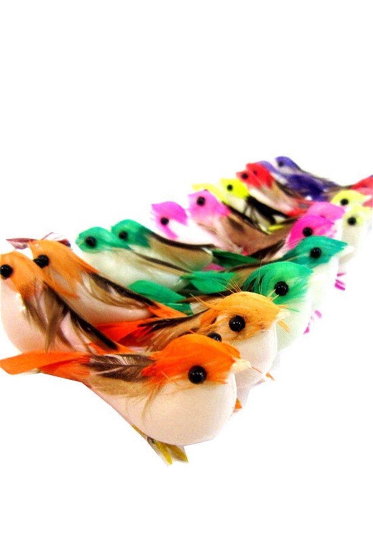 BURDANEVE Renkli 5li Yapay Kuş Saksı Süsleme Teraryum Malzemesi Saksı Süsü