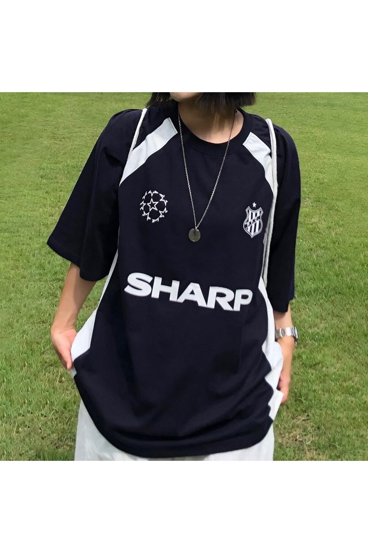 Köstebek Siyah Manu Retro Sharp College Jersey Unisex T-shirt
