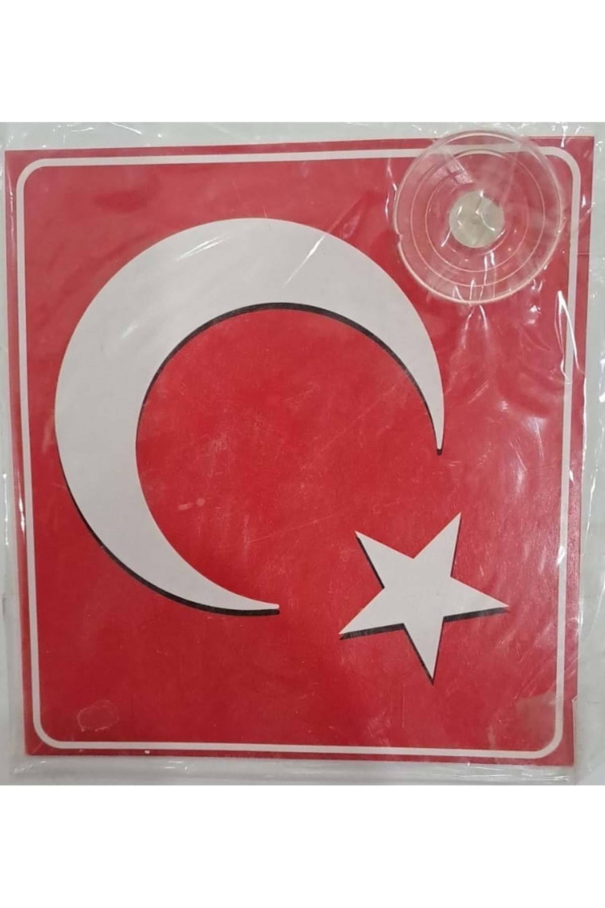 sticker ARABA YAZISI (STİCKER) VANTUZLU ( 11 x 11 cm ) TÜRK BAYRAĞI - AY YILDIZ