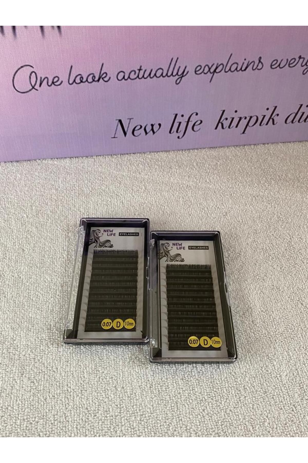New Life ipek Kirpik Klasik Tekli - D kıvrım 0,07 Kalınlık 10mm uzunluk (Uygun Paketi- 2 kutu)