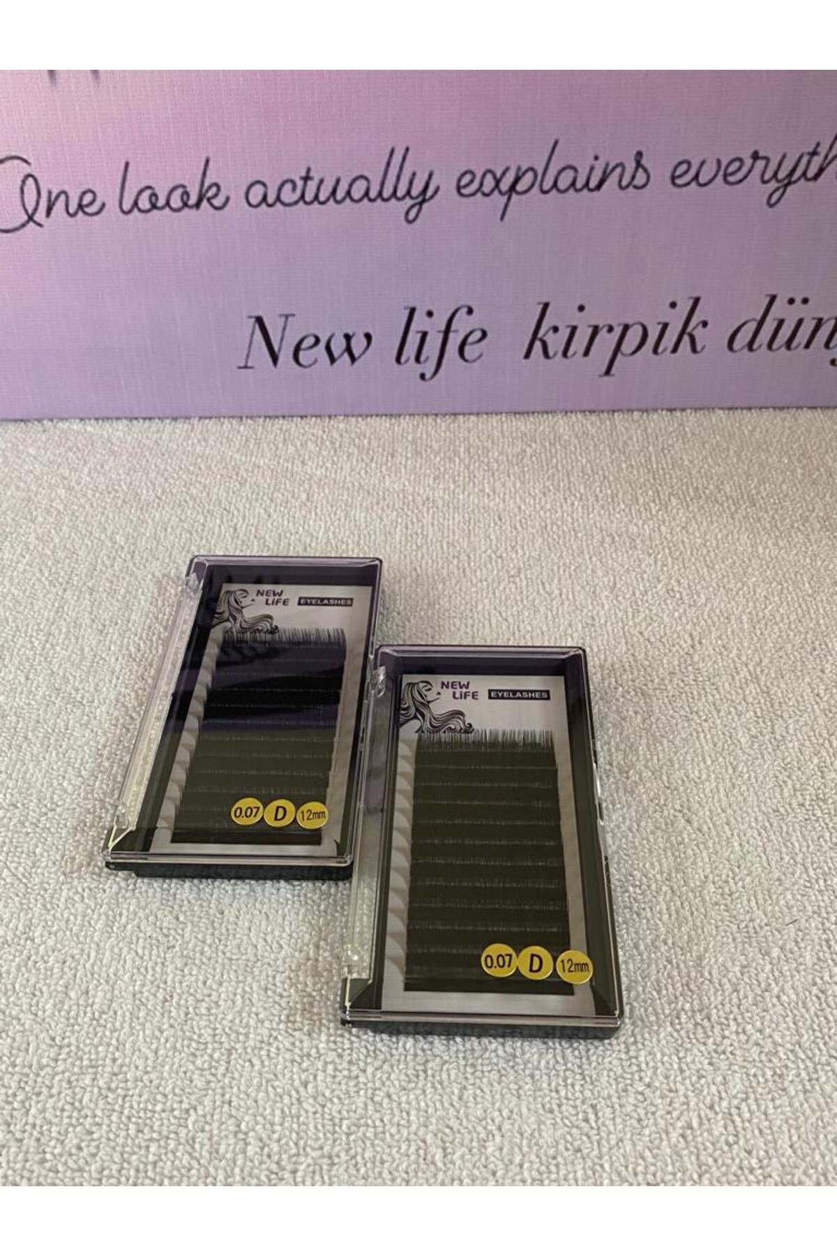 New Life ipek Kirpik Klasik Tekli - D kıvrım 0,07 Kalınlık 12mm uzunluk
