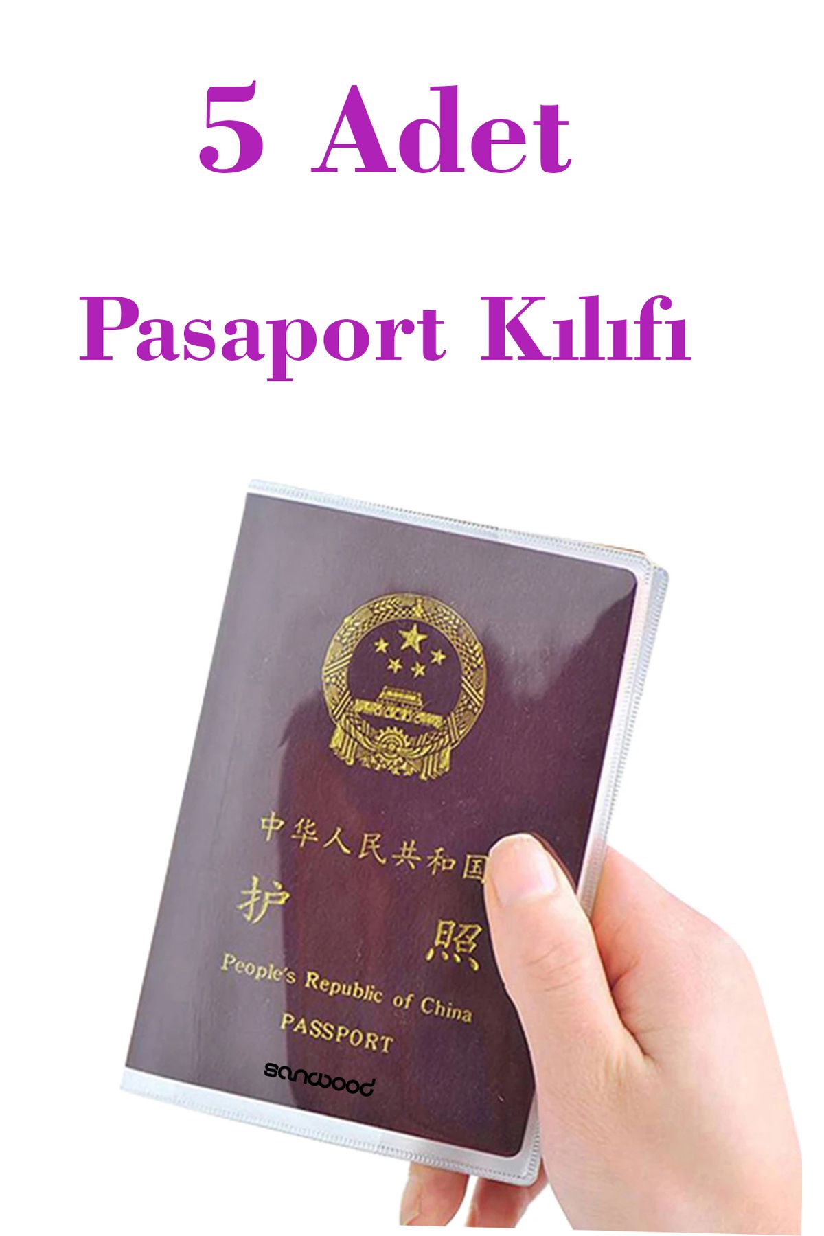 İPAX 5 Adet Şeffaf Pasaport Kılıfı Pasaport Koruma Kabı Pasaport Cüzdanı Pasaportluk Her Pasaporta Uygun