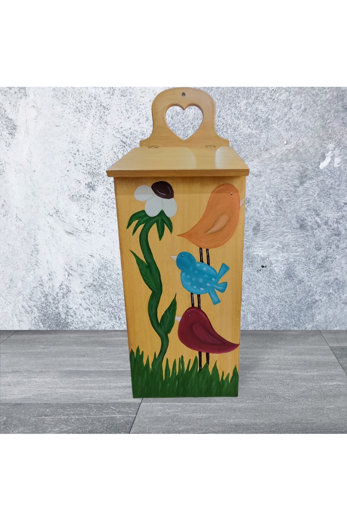 Lotus El Çizimi El Boyaması Poşetlik Düzenleyici Kuş Ve Aşk Temalı Ev Temalı