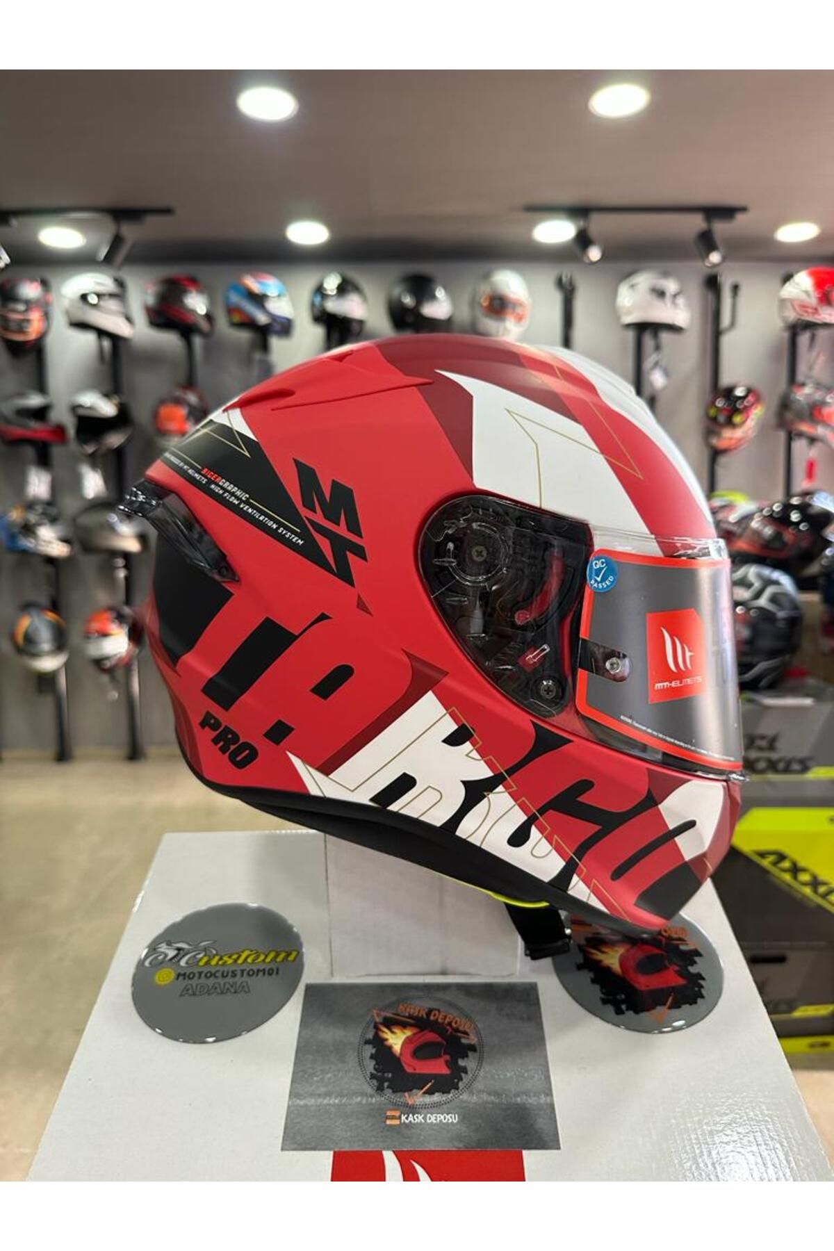 MT Helmets Targo Pro Biger C5 Mat İnci Kırmızı Full Face Kapalı Kask