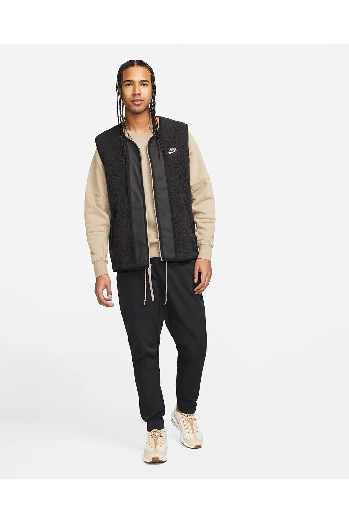 Nike Sportswear Essentials Mens High-pile Fleece Sherpa Vest Black Dd5025-010