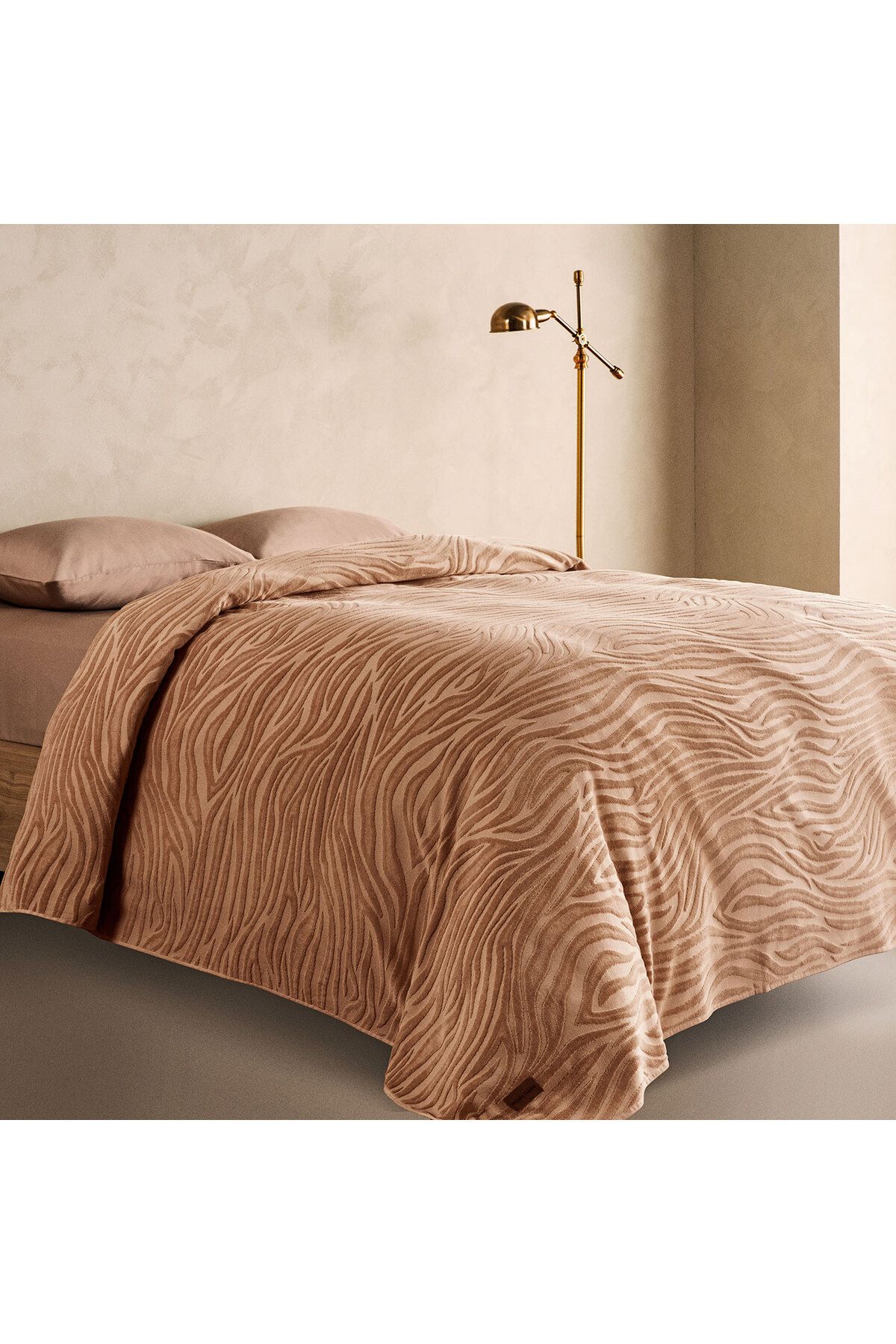 Marie Claire Safari Tek Kişilik Yatak Örtüsü Camel MC060695