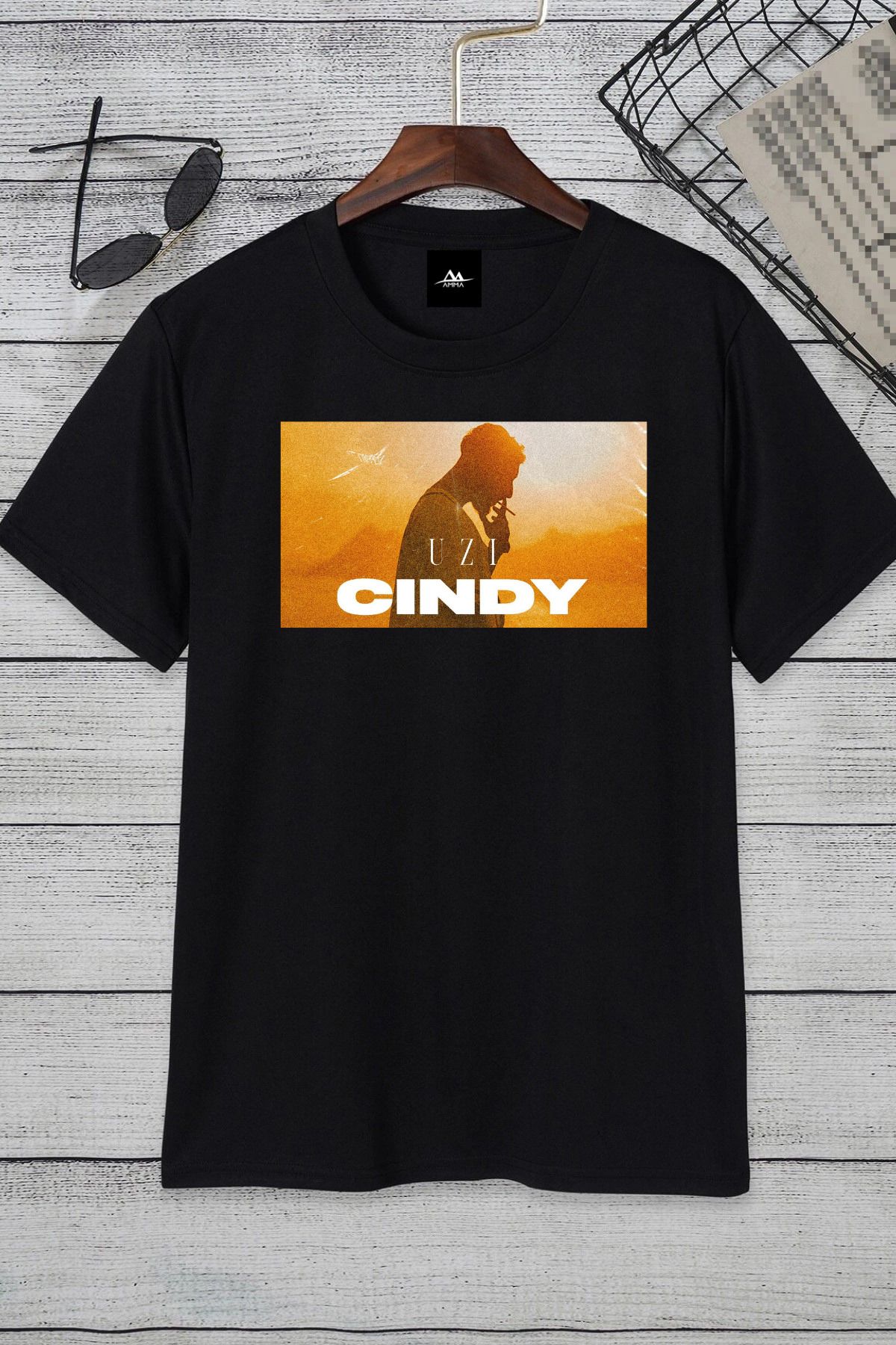 AMMA Unisex Uzi El Chavo Cindy Baskılı Oversize %100 Pamuk Boyfriend T-shirt