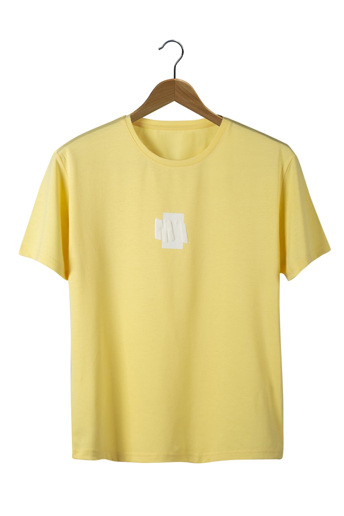 Terapi Men Sarı Ön Ve Arkası Kabartma Baskılı Oversize T-shirt